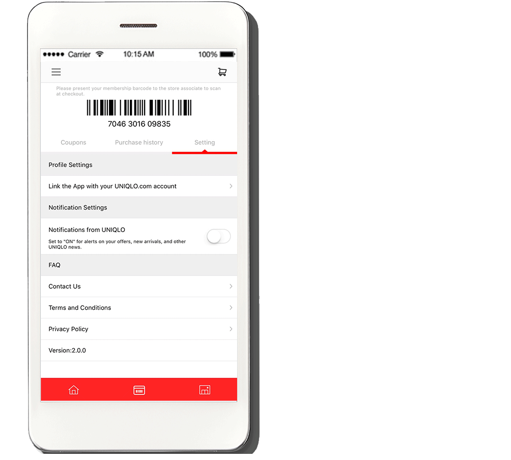 uniqlo membership screen