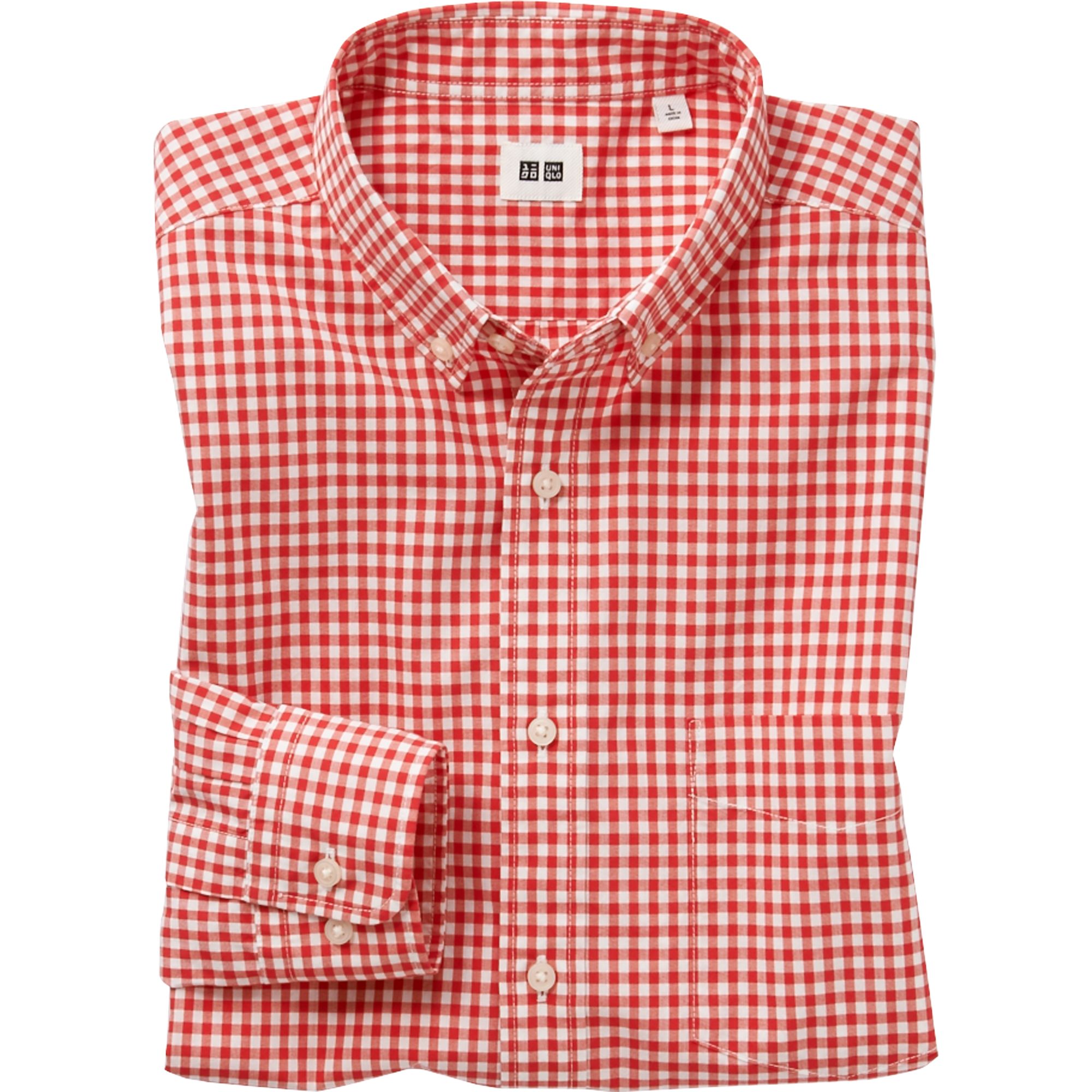 MEN EXTRA FINE COTTON BROADCLOTH CHECK LONG SLEEVE SHIRT