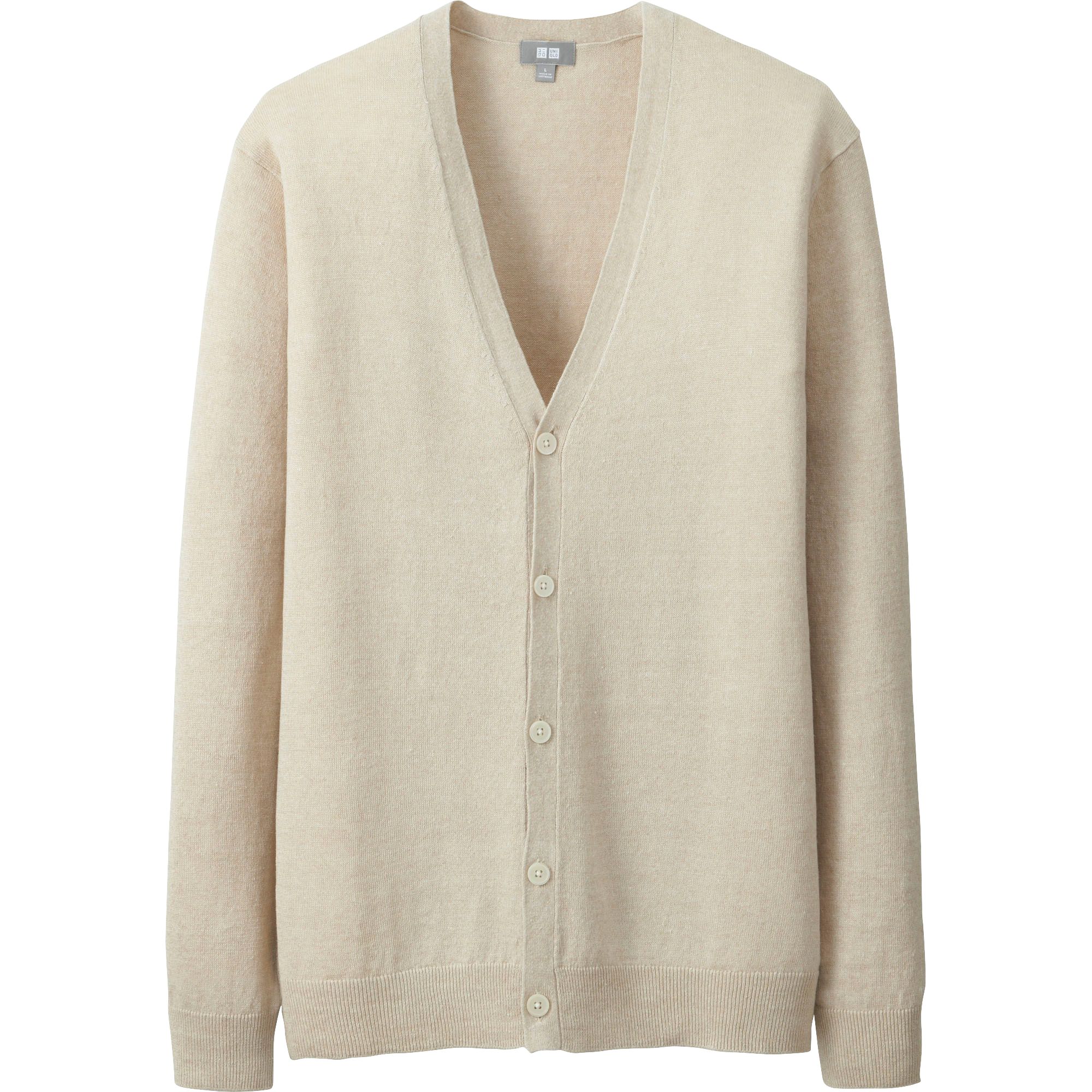 MEN LINEN BLENDED V NECK CARDIGAN