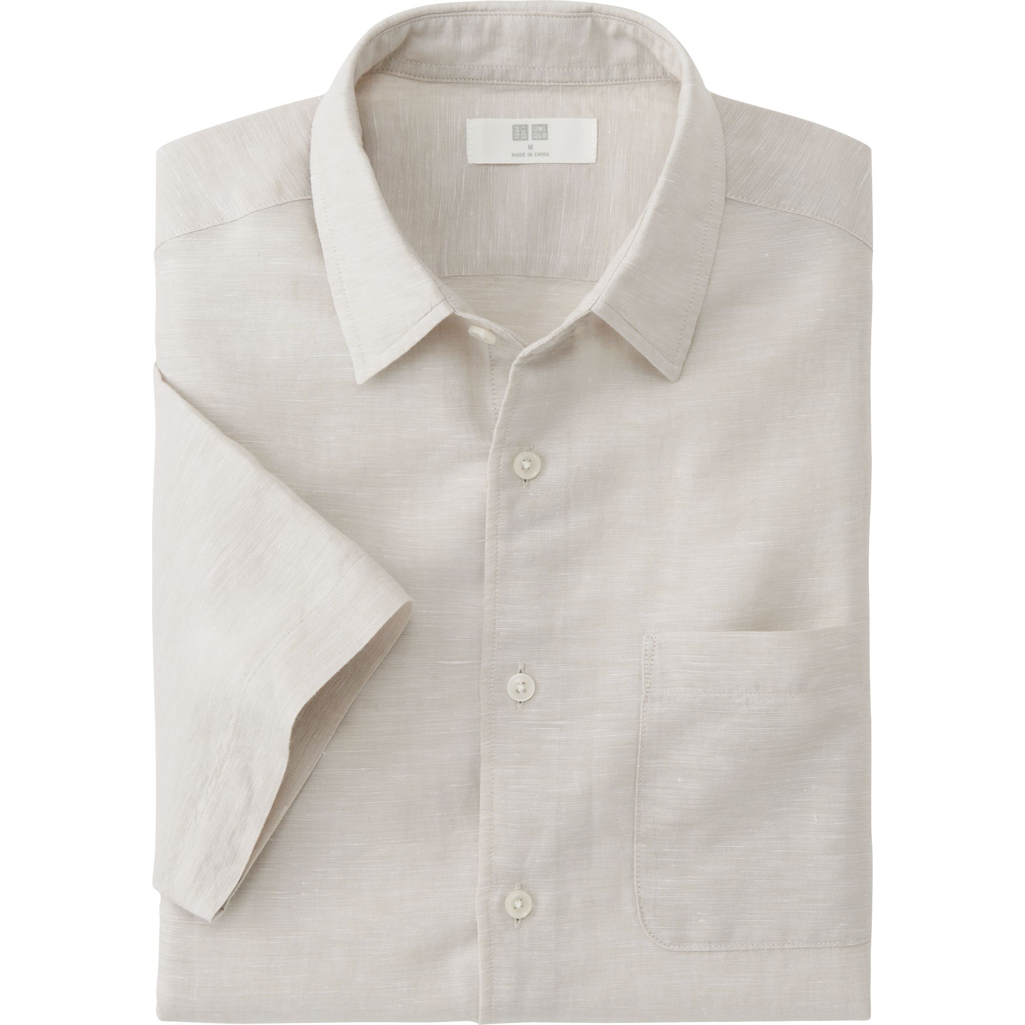 MEN LINEN COTTON SHORT SLEEVE SHIRT