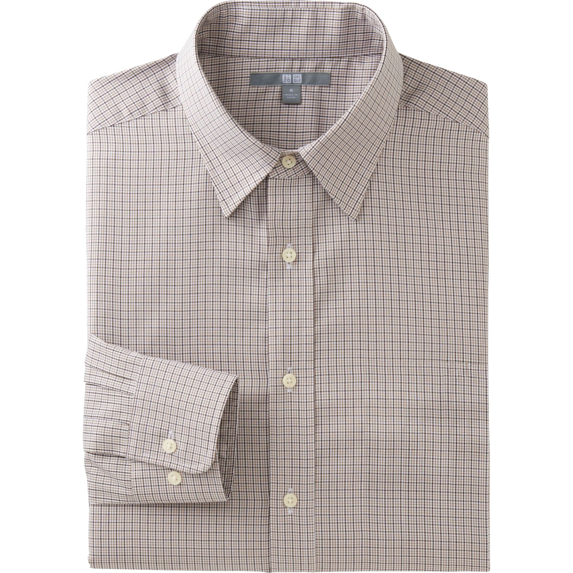 MEN EASY CARE CHECK LONG SLEEVE SHIRT 