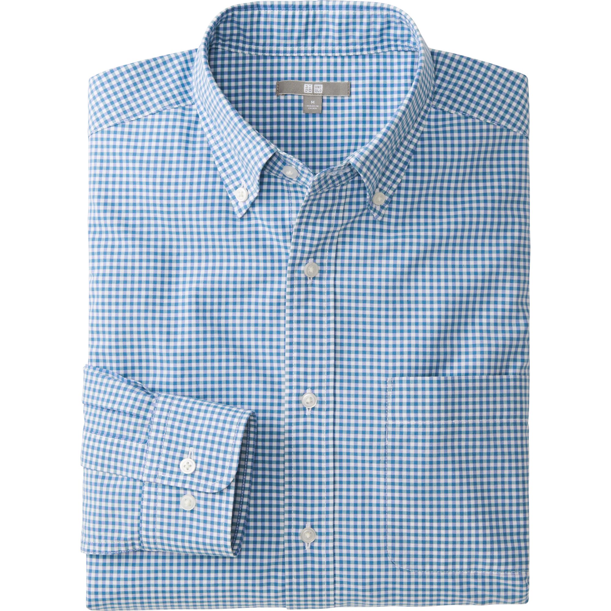 MEN EXTRA FINE COTTON BROADCLOTH CHECK LONG SLEEVE SHIRT
