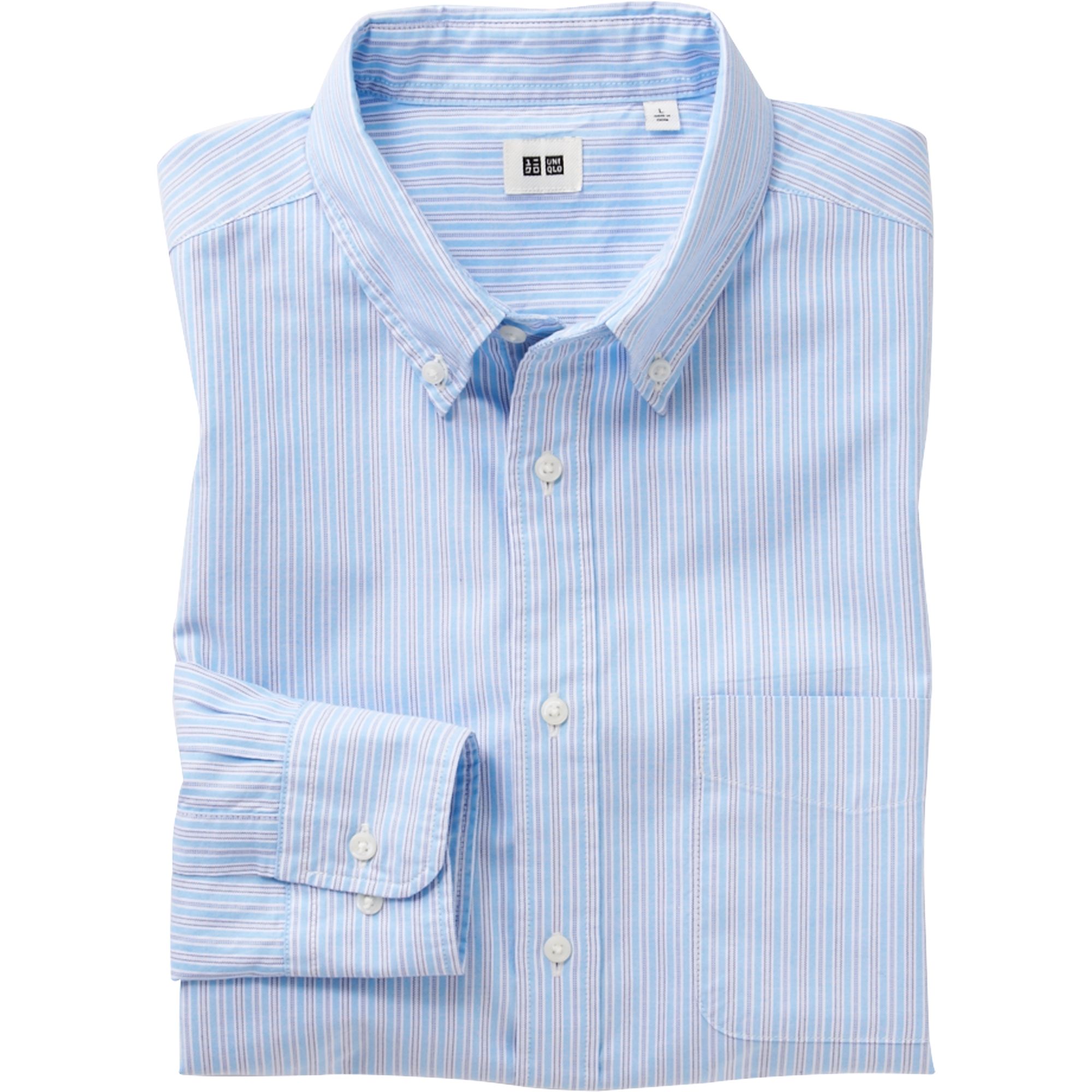 MEN OXFORD STRIPE LONG SLEEVE SHIRT