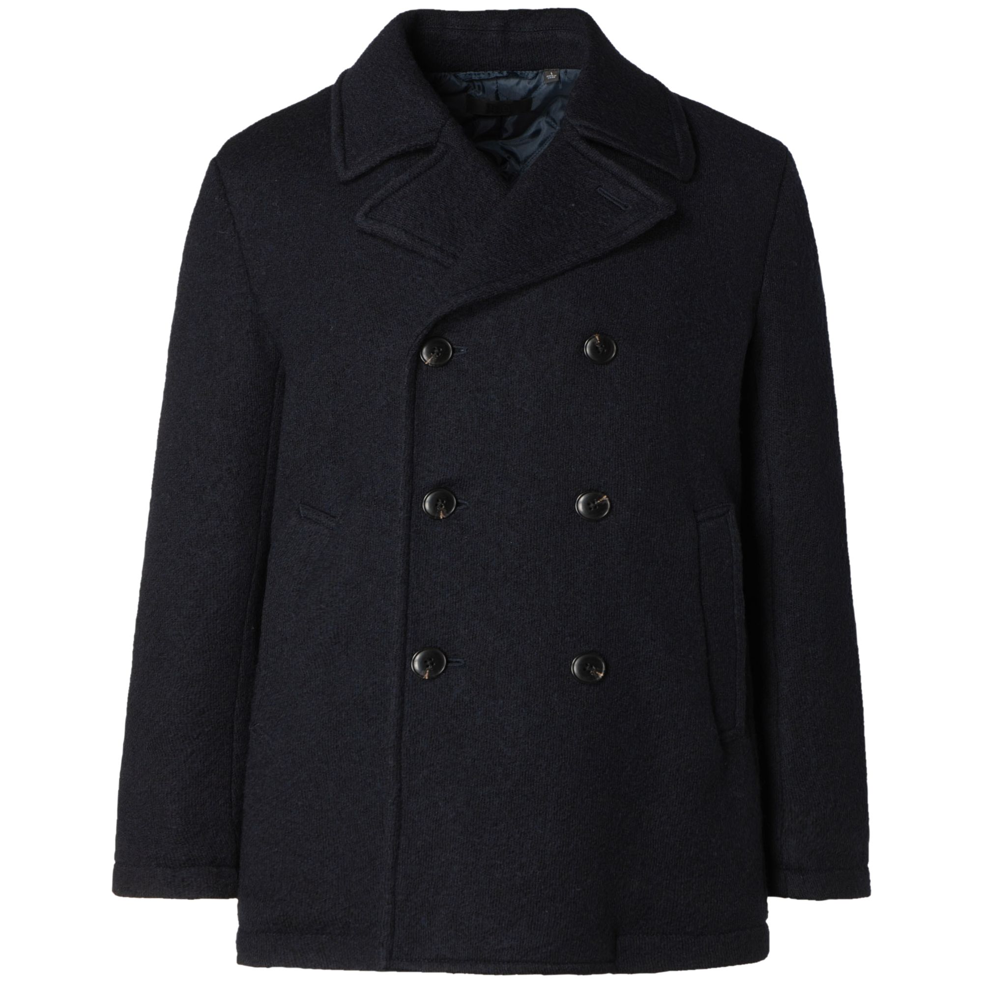 MEN WOOL BLENDED JERSEY PEA COAT 