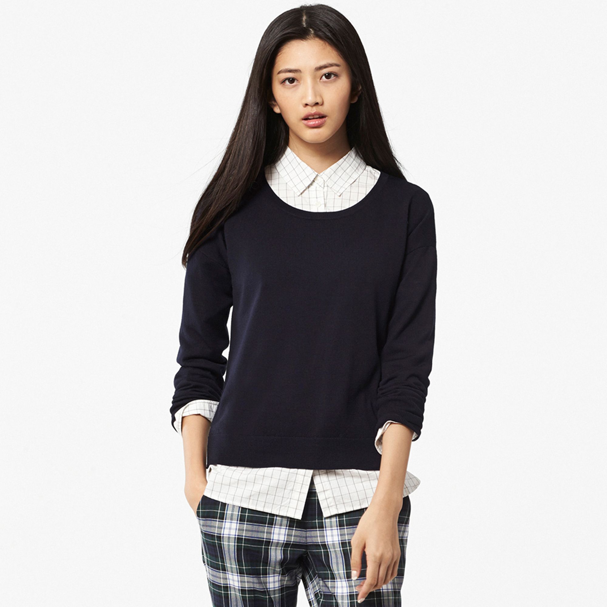 WOMEN EXTRA FINE MERINO CREW NECK SWEATER