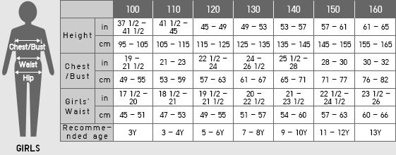 CRUEL Kids Size Chart 