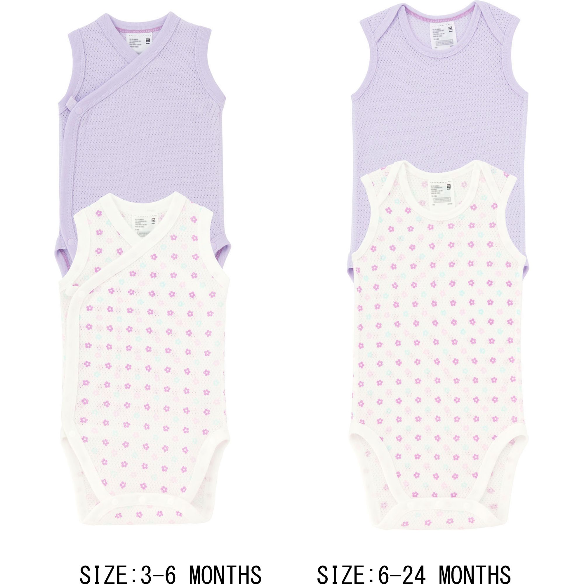 BABY MESH INNER SLEEVELESS BODYSUIT 2 PACK UNIQLO