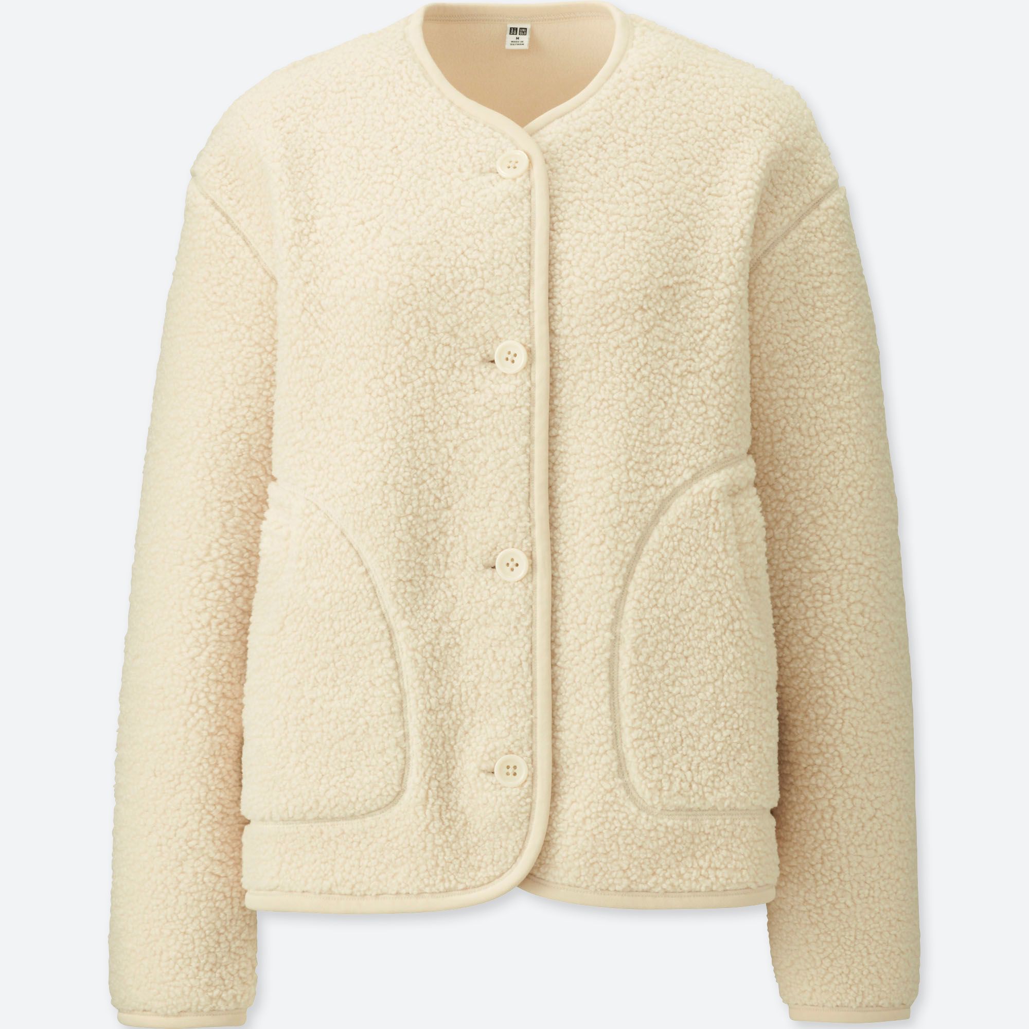 WOMEN FLEECE COLLARLESS JACKET UNIQLO US