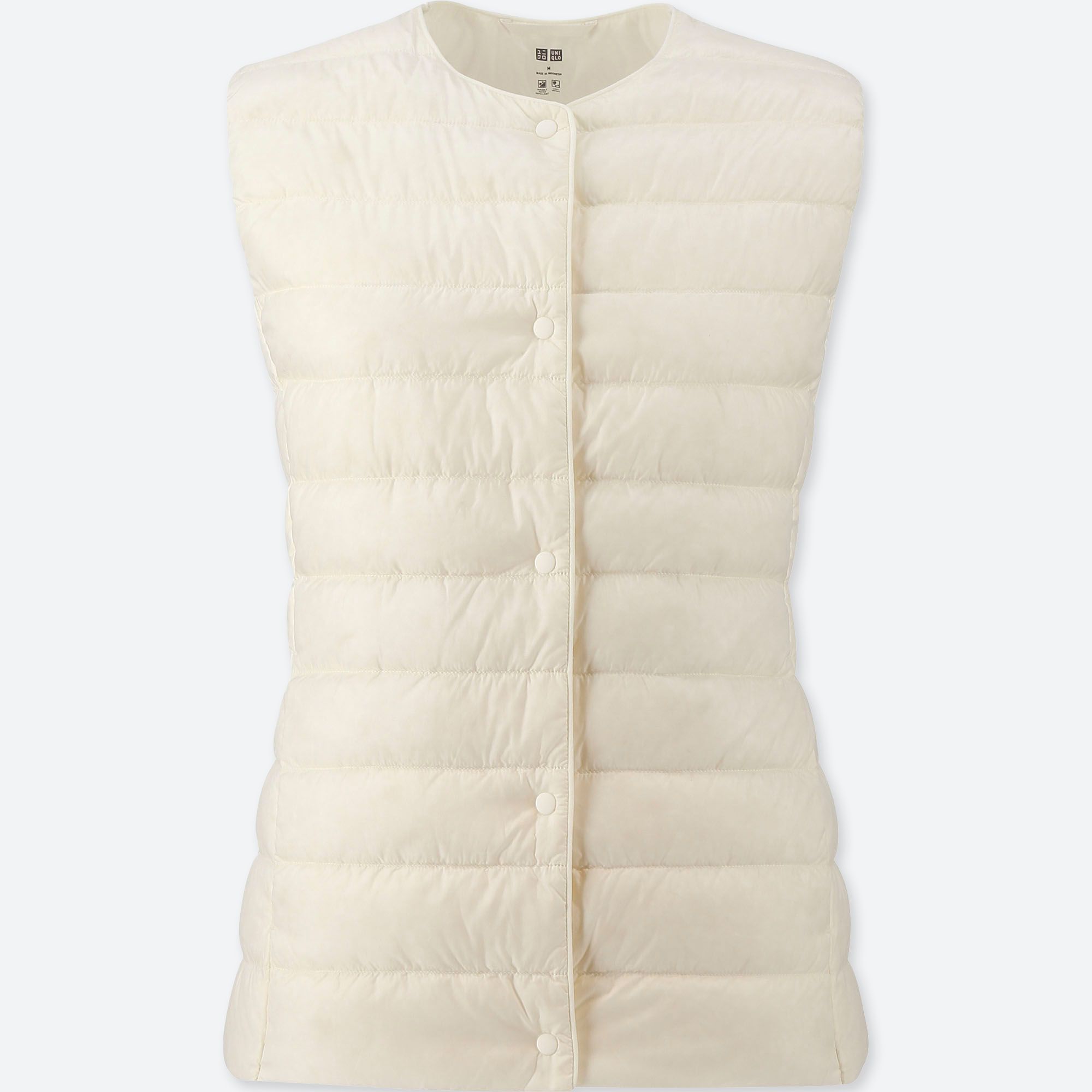 WOMEN ULTRA LIGHT DOWN COMPACT VEST, OFF WHITE, medium