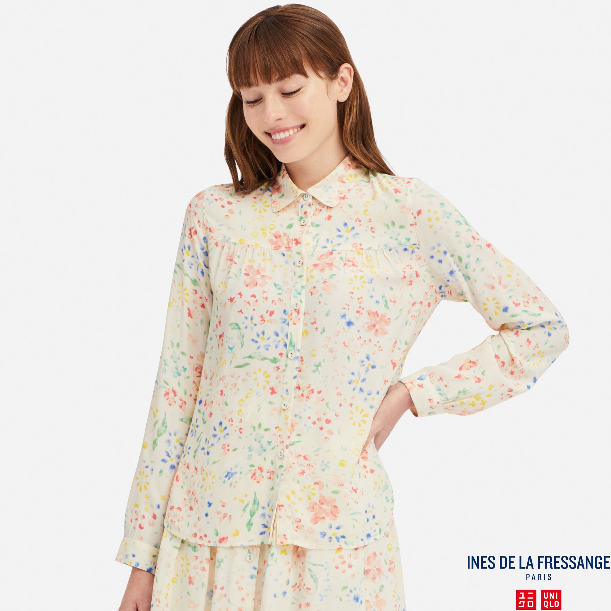 WOMEN INES GEORGETTE LONG SLEEVED BLOUSE