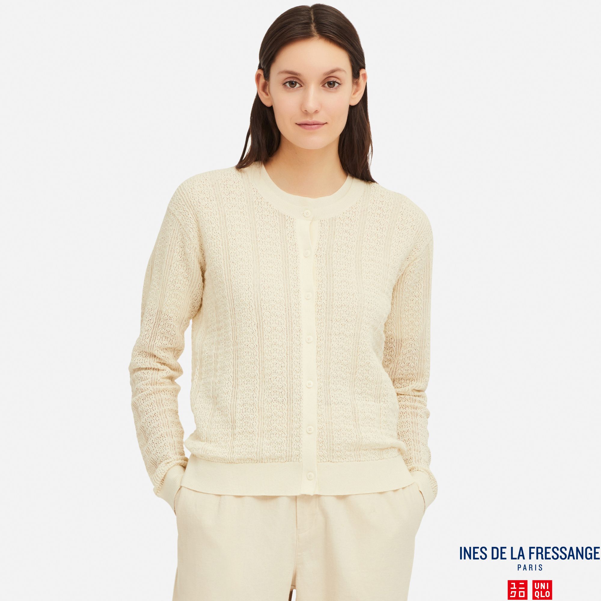 WOMEN INES POINTELLE CREW NECK CARDIGAN