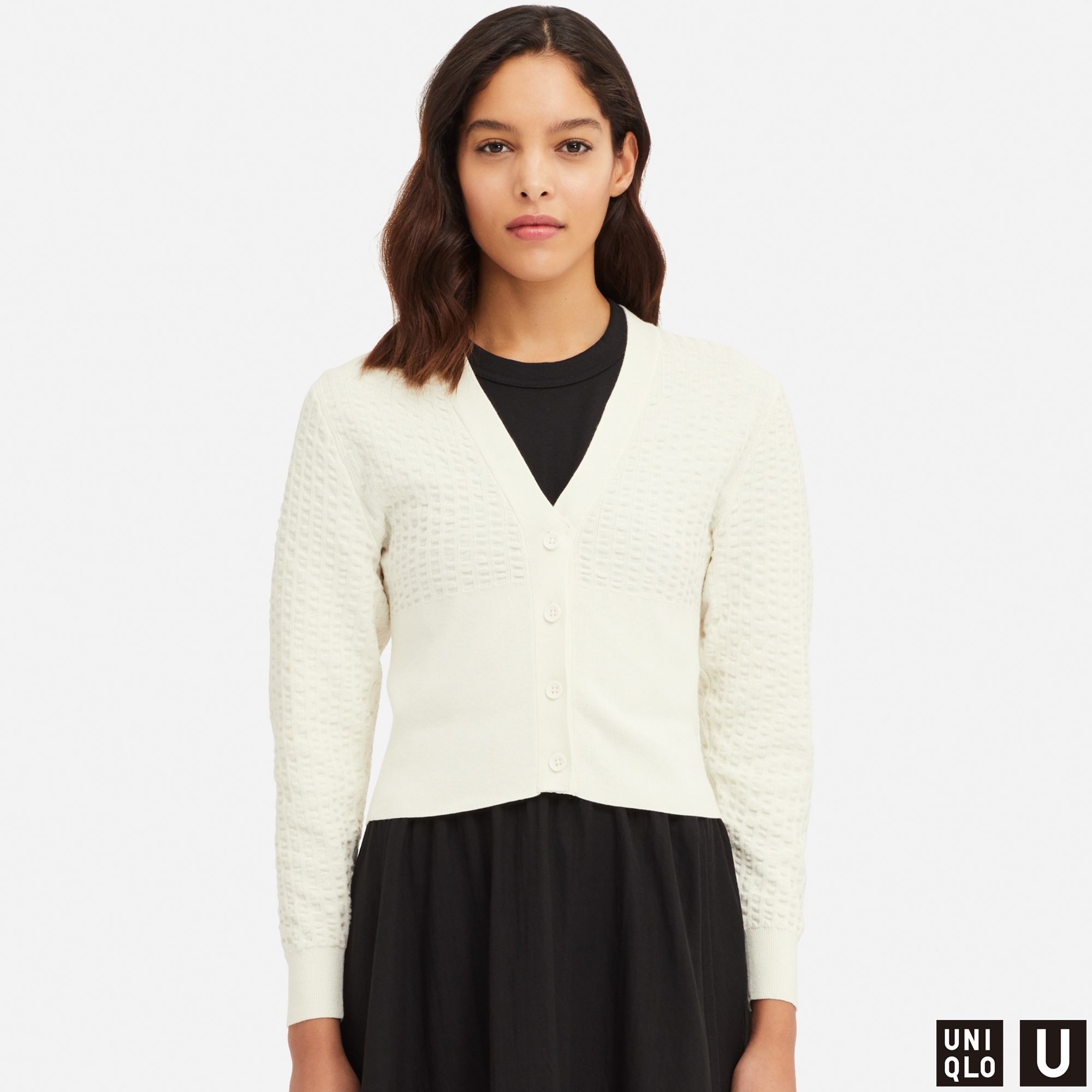 WOMEN UNIQLO U COTTON BALLOON SLEEVED CARDIGAN