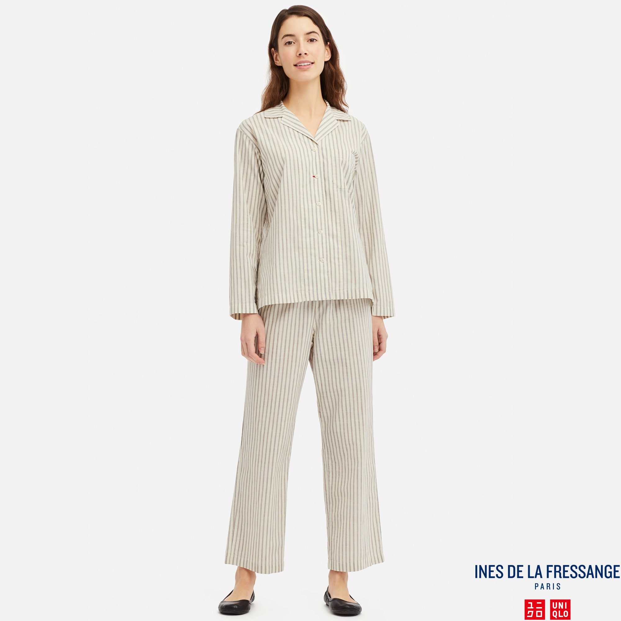 WOMEN INES COTTON STRIPED LONG SLEEVED PYJAMAS