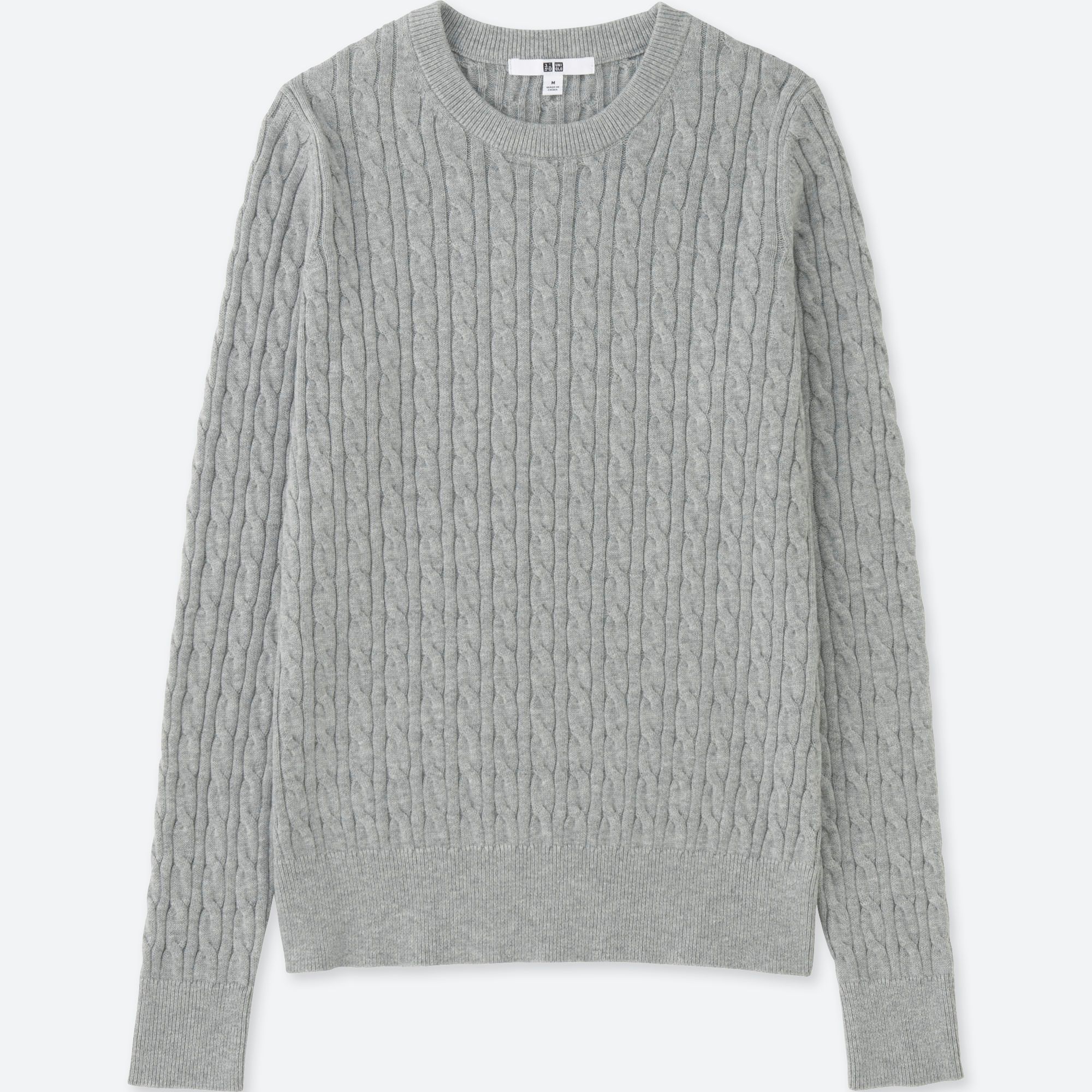 Women Cotton Cashmere Cable Knit Sweater UNIQLO US