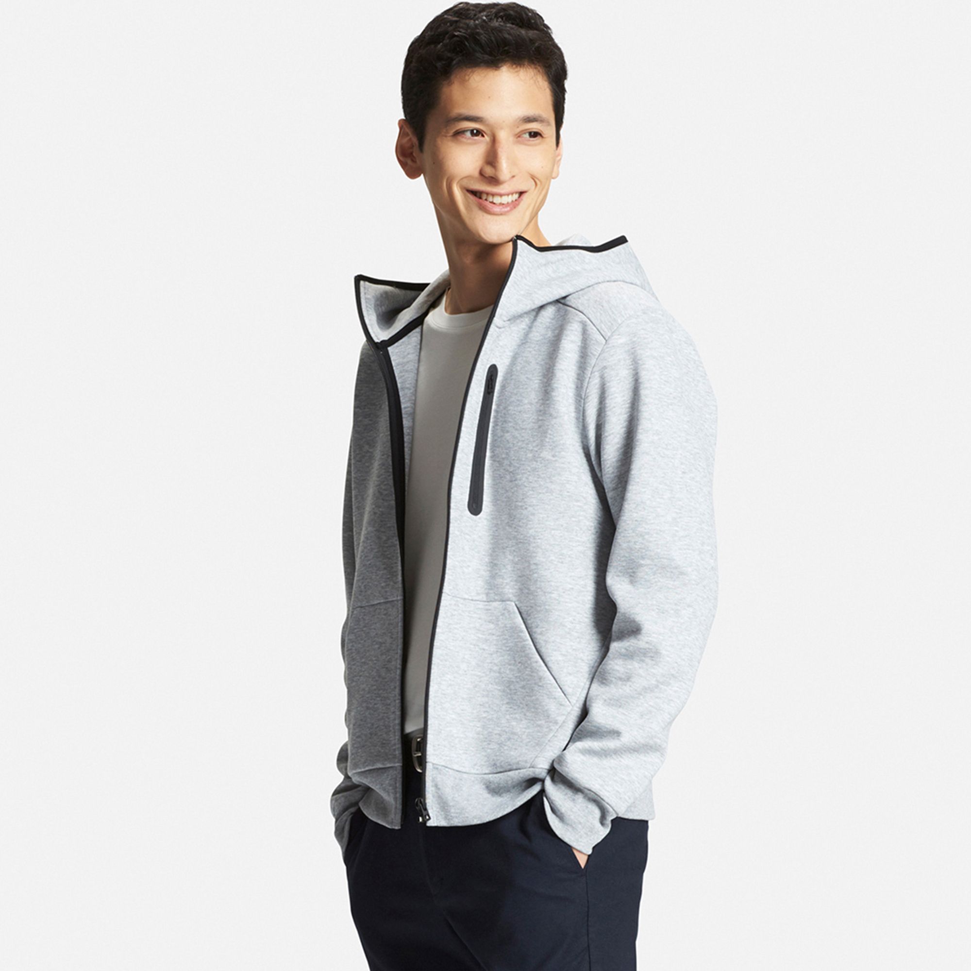 uniqlo sweat full zip long sleeve hoodie