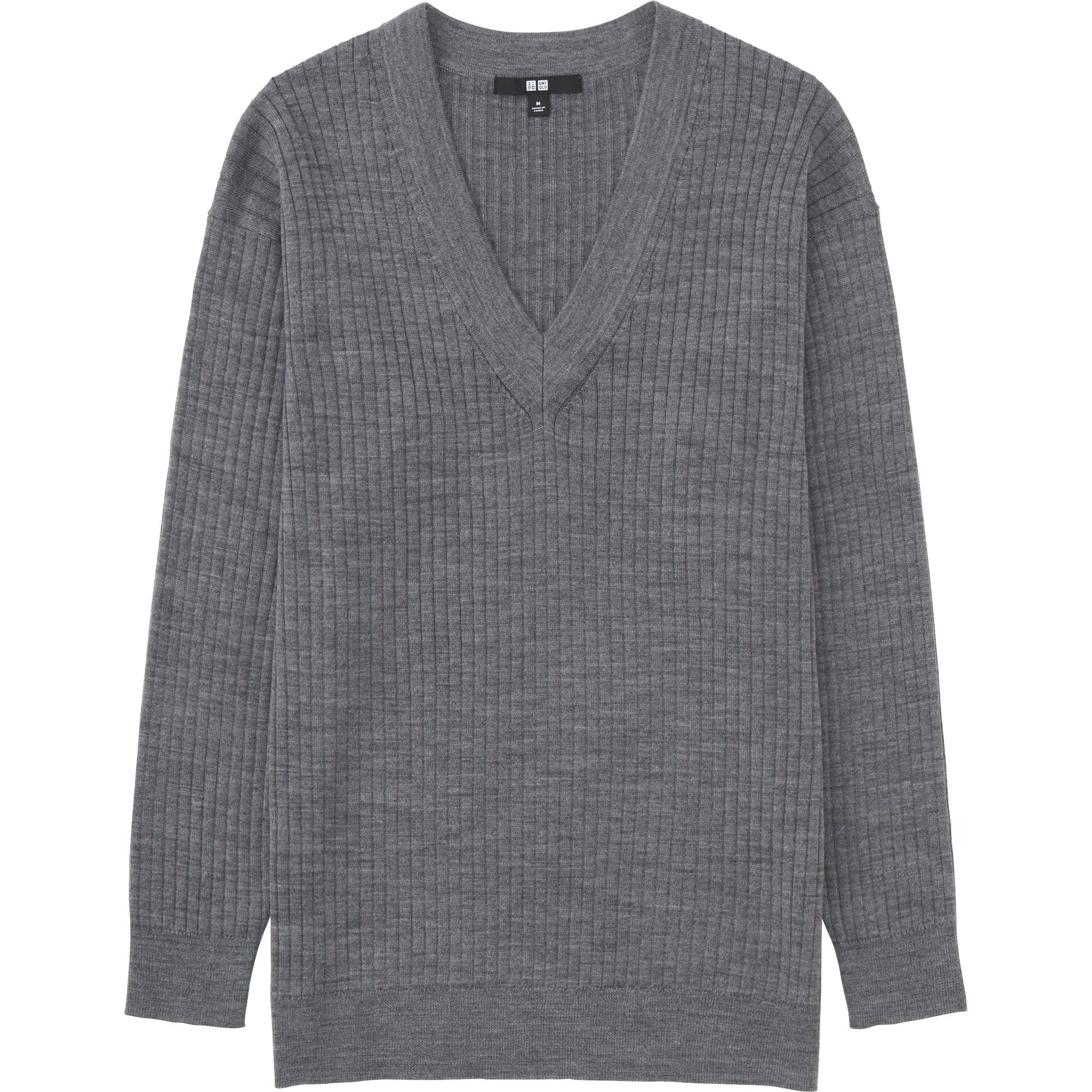 ribbed sweater v neck