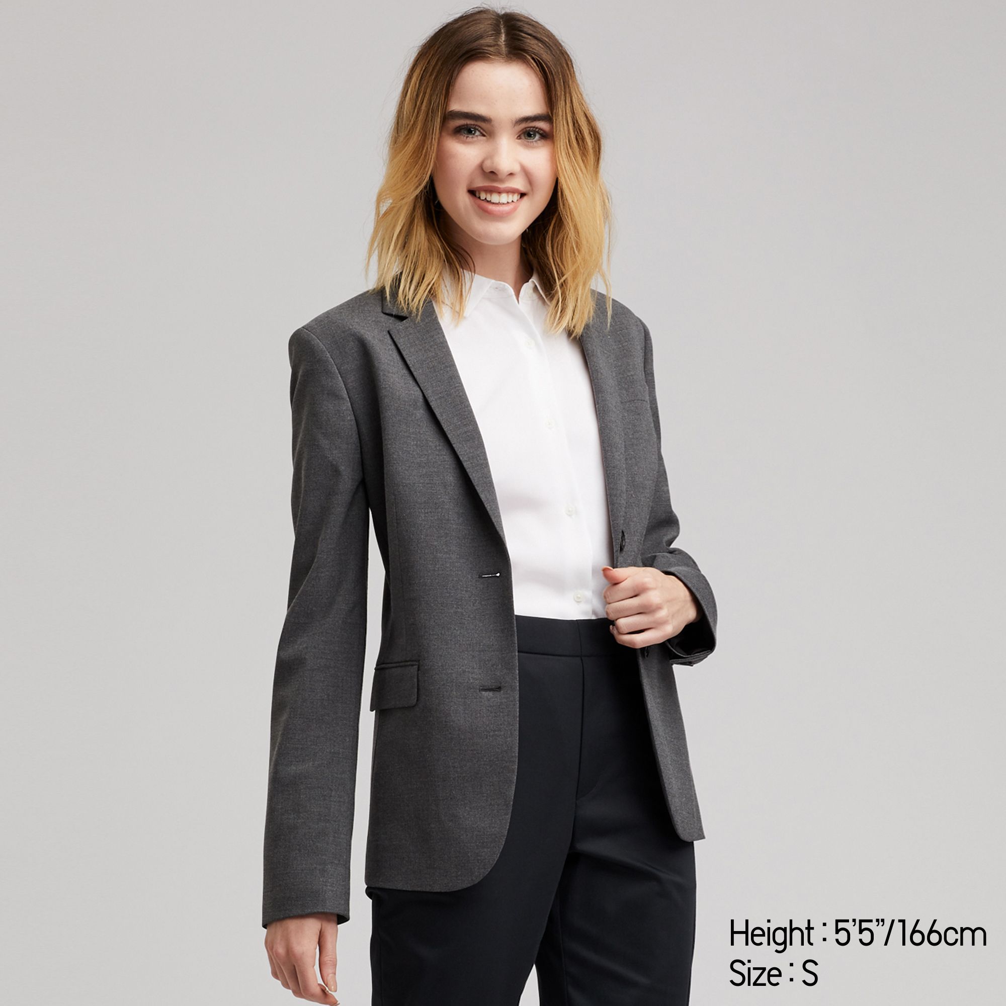 WOMEN STRETCH JACKET, GRAY, medium