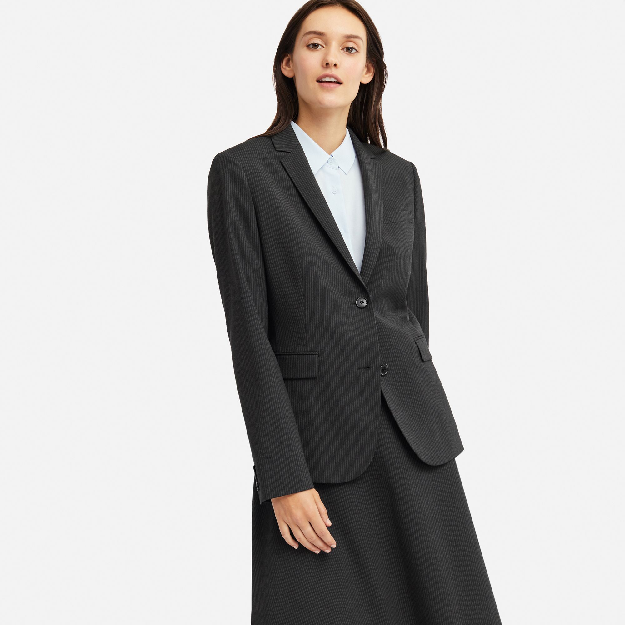 WOMEN STRETCH JACKET, DARK GRAY, medium