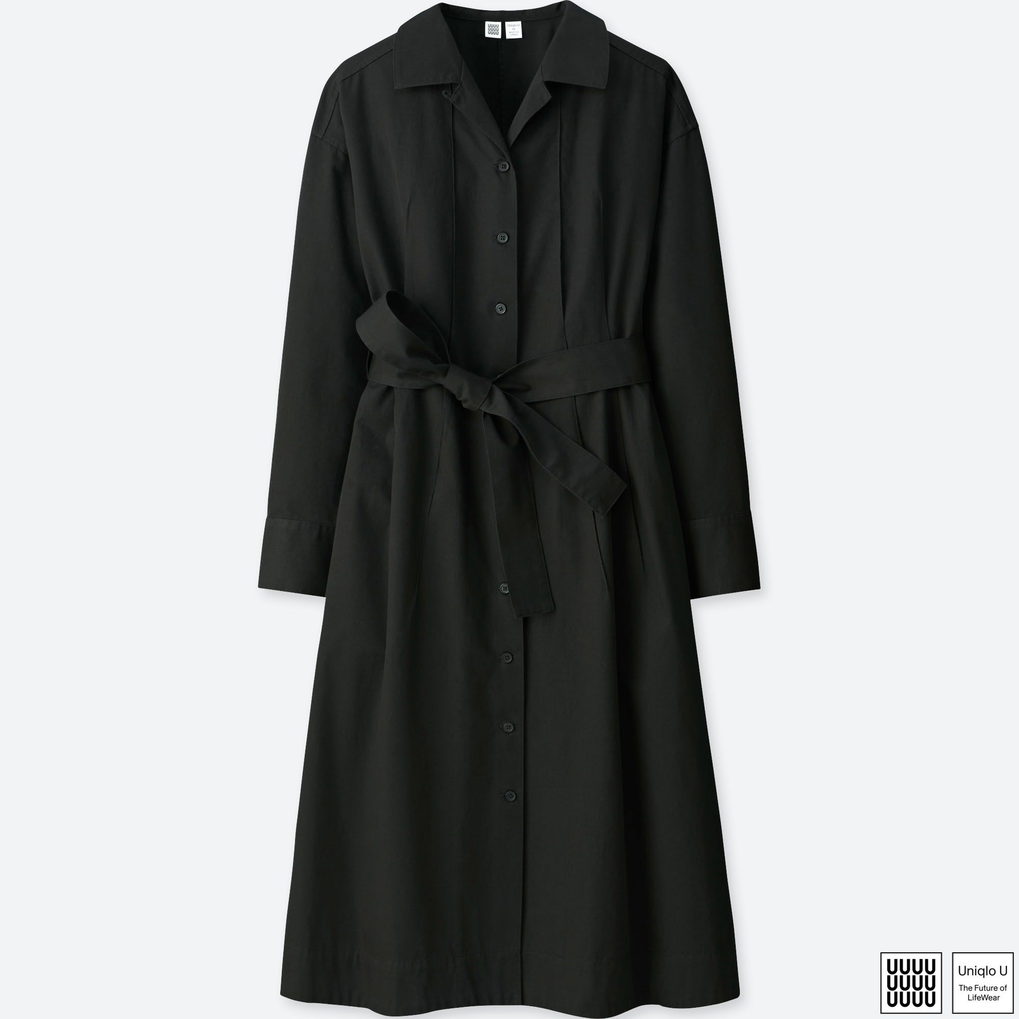 WOMEN UNIQLO U 100% COTTON TWILL LONG SLEEVE SHIRT DRESS | UNIQLO UK