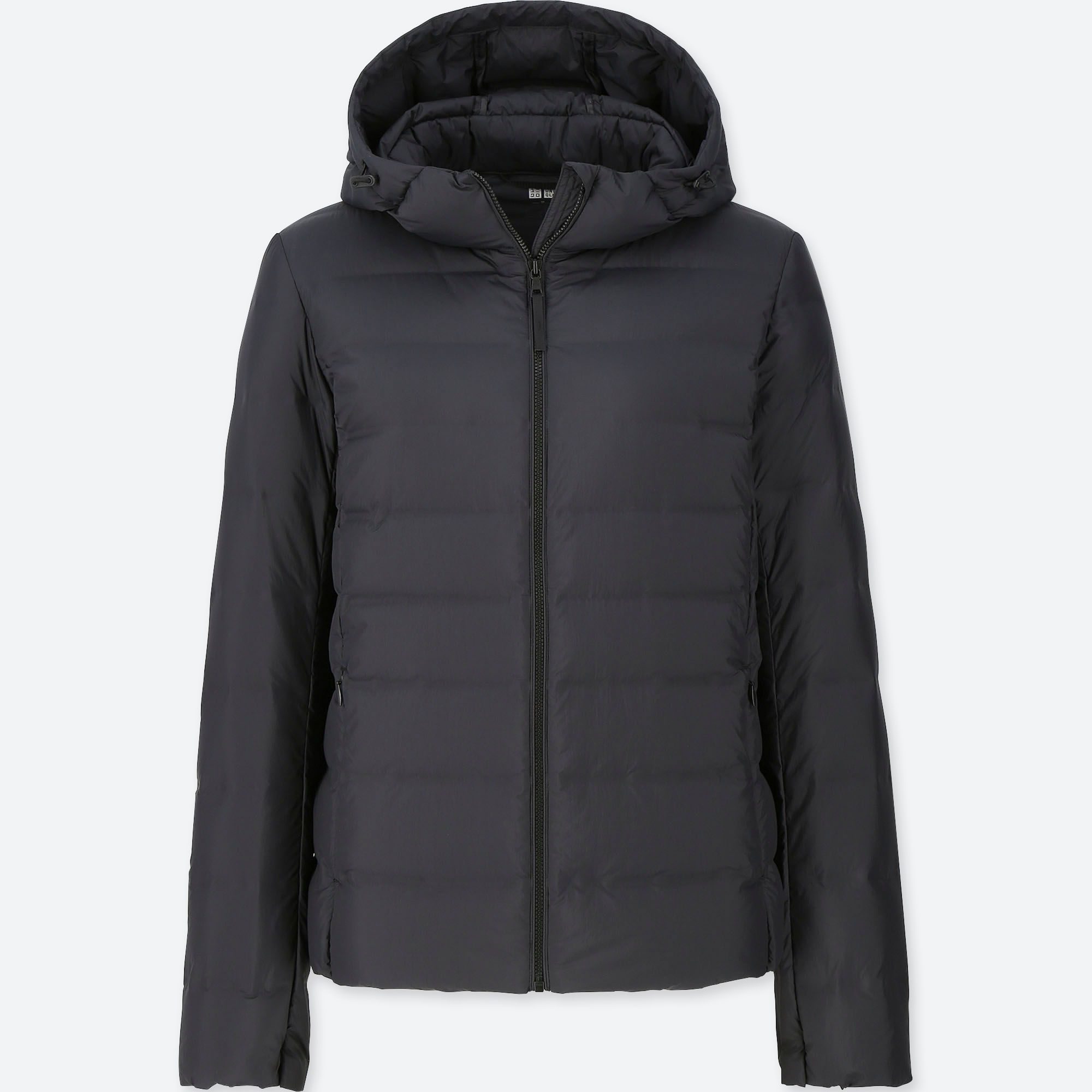 WOMEN ULTRA LIGHT DOWN SEAMLESS PARKA, BLACK, small