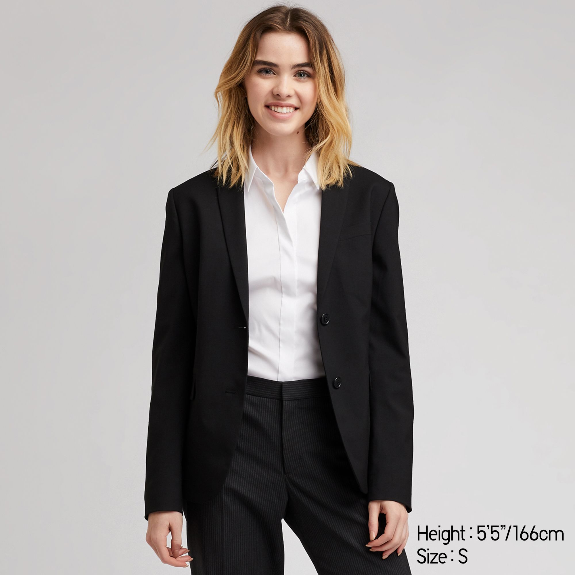 WOMEN STRETCH JACKET, BLACK, medium