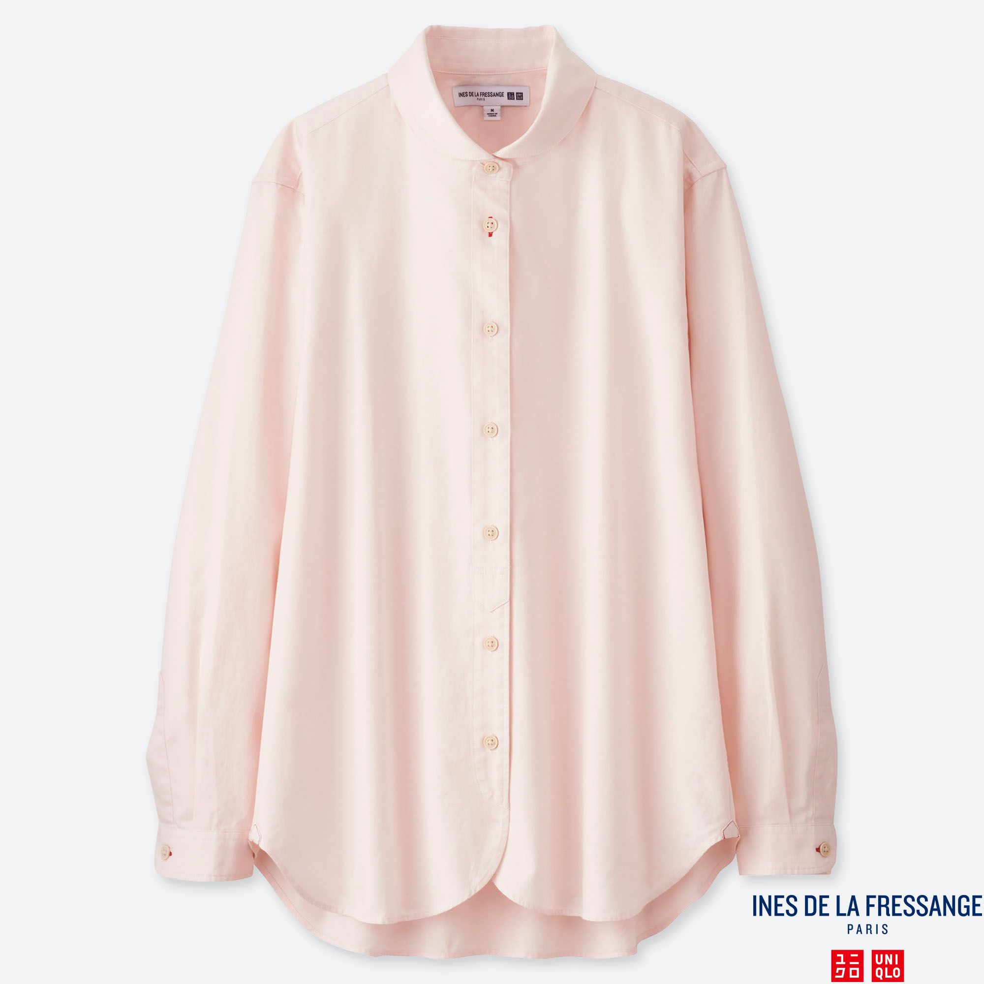 WOMEN INES COTTON TWILL ROUND COLLAR LONG SLEEVED SHIRT