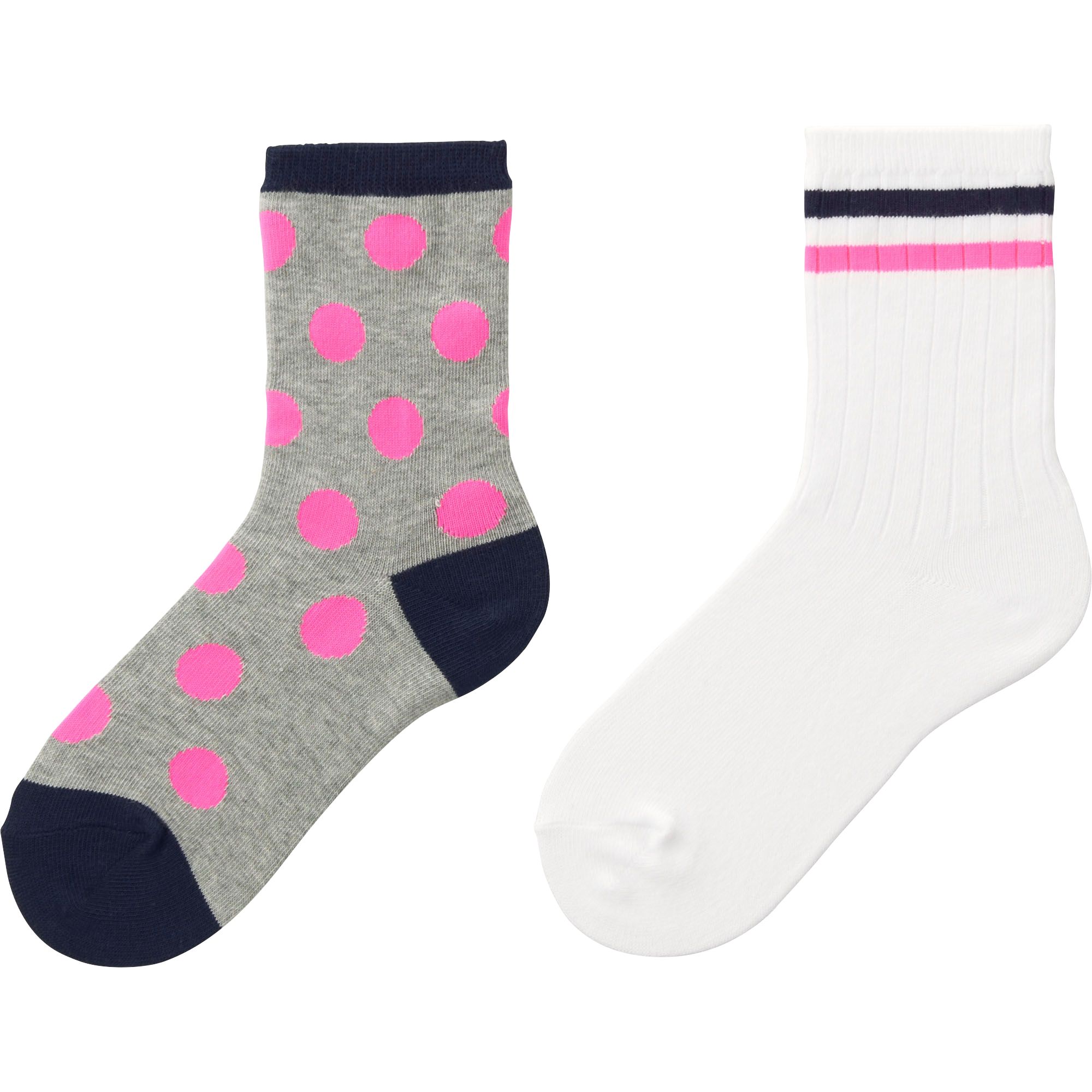 Girls Crew Length Socks, 2 Pack UNIQLO US