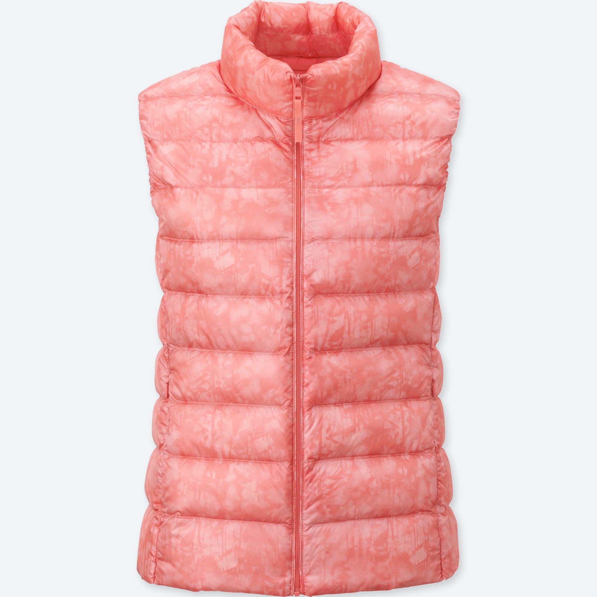 WOMEN ULTRA LIGHT DOWN PRINTED VEST, PINK, medium