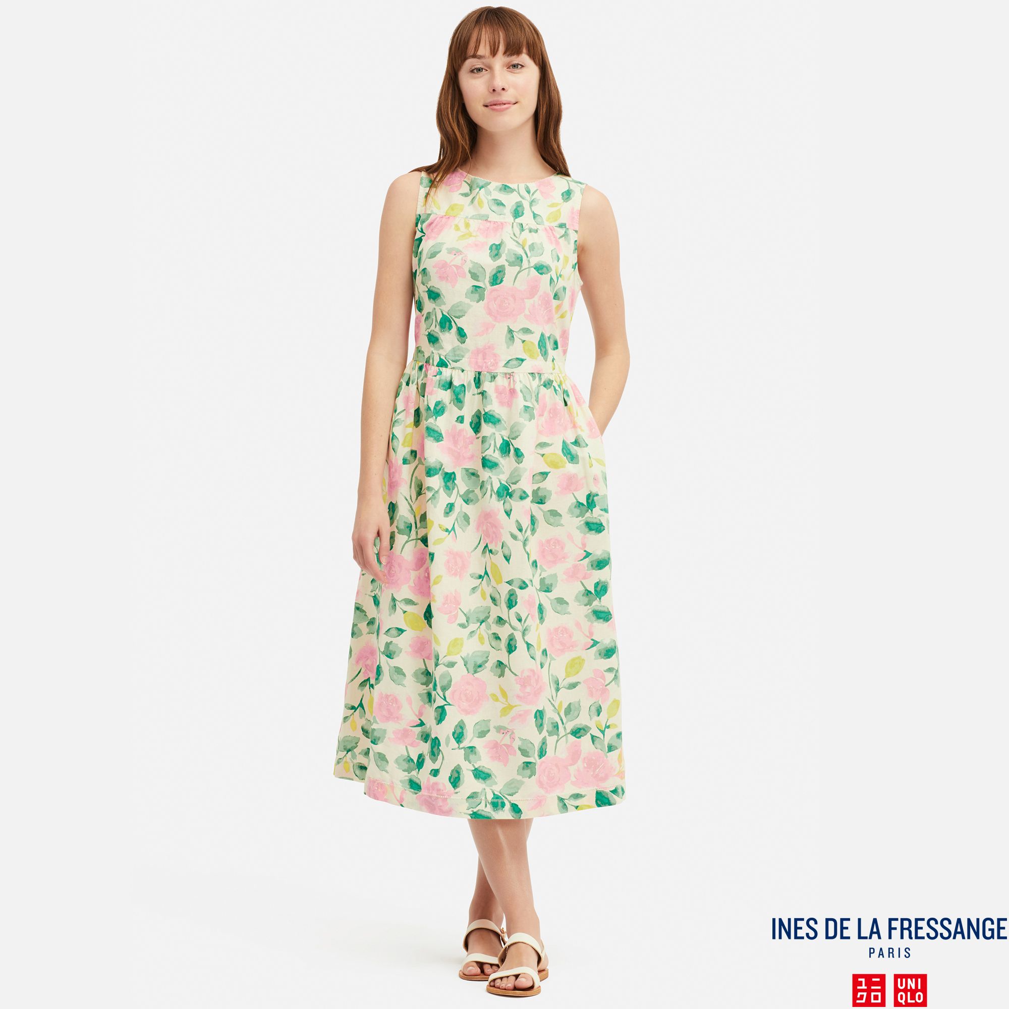 WOMEN INES FLORAL PRINTED SLEEVELESS DRESS