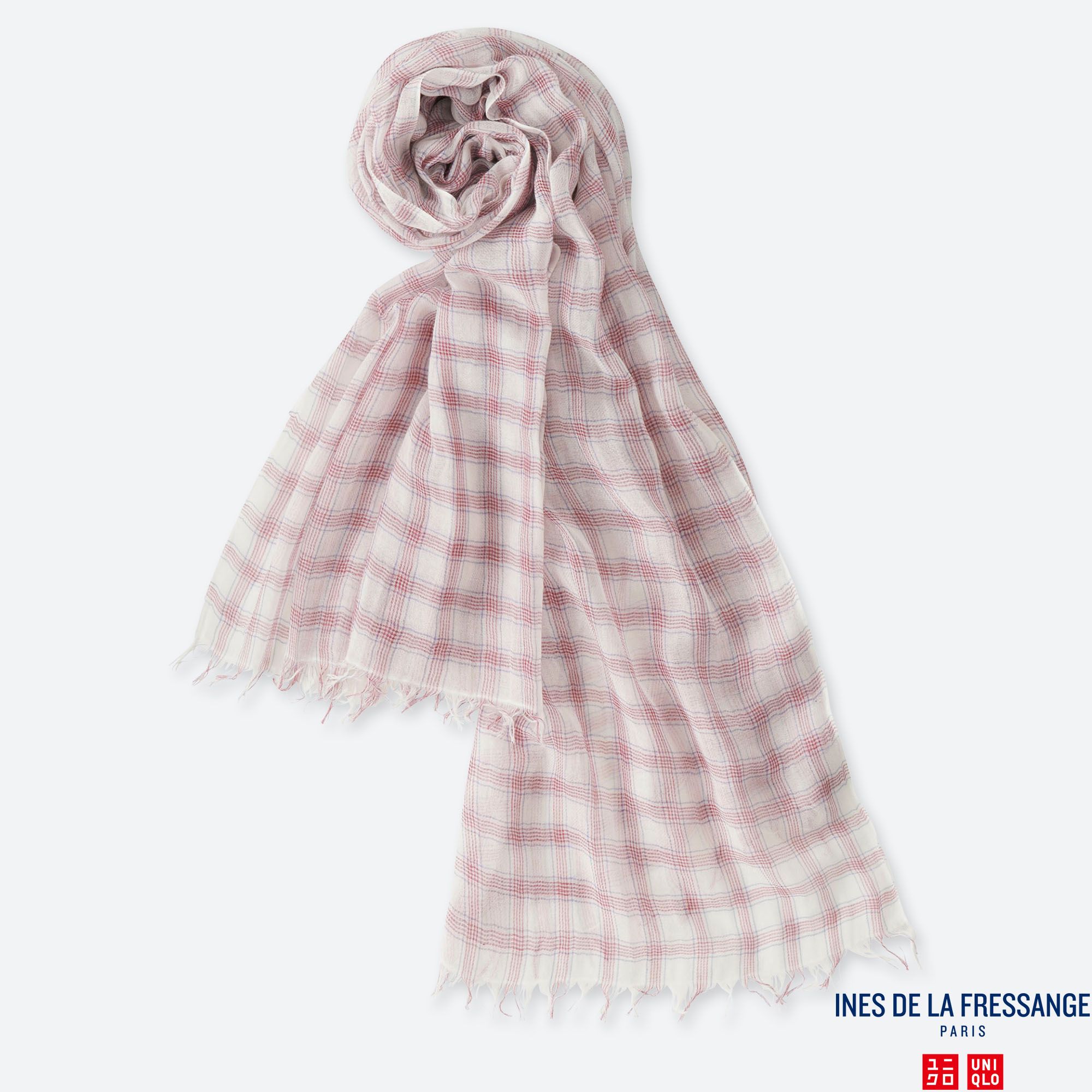 WOMEN INES COTTON SILK BLEND CHECKED STOLE