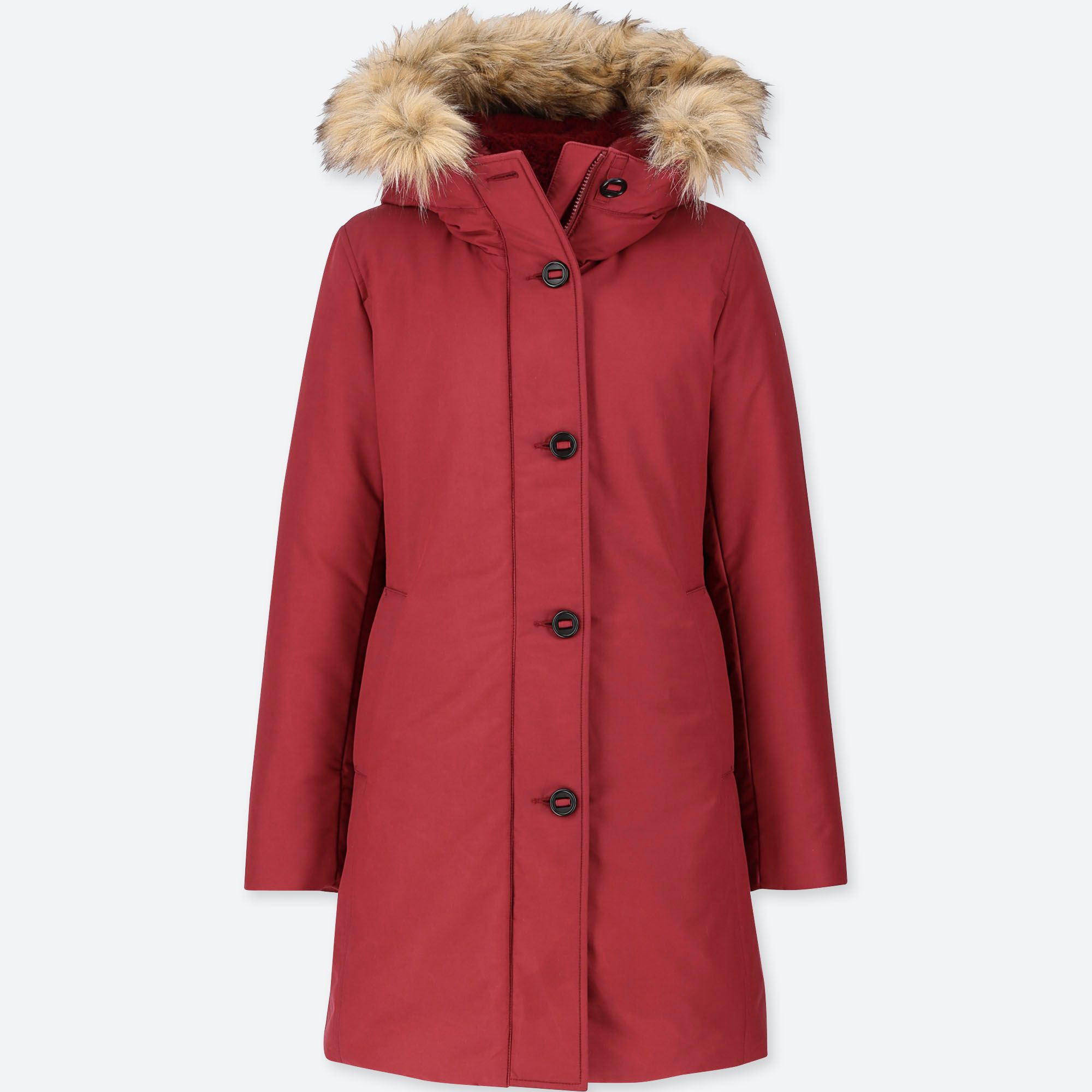 WOMEN ULTRA WARM DOWN SHORT COAT, RED, medium