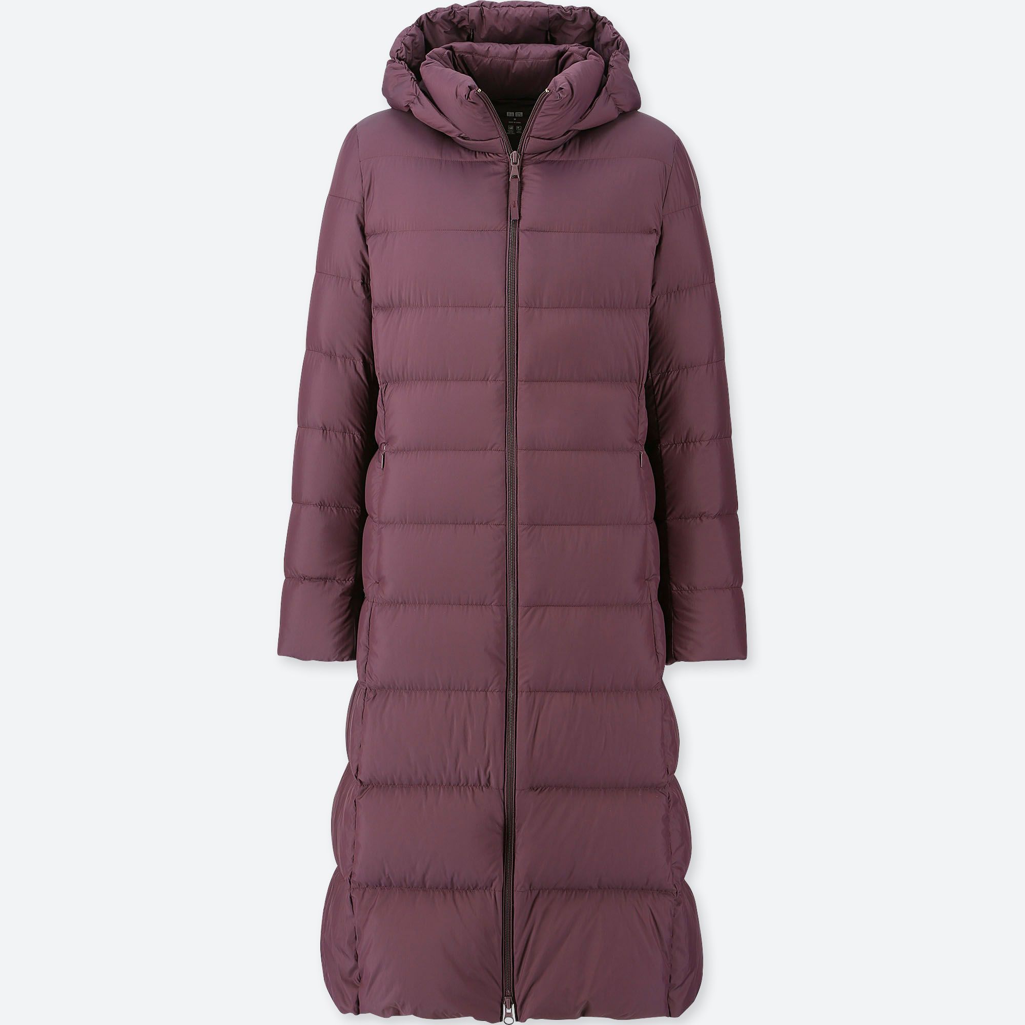 WOMEN ULTRA LIGHT DOWN LONG COAT, WINE, medium