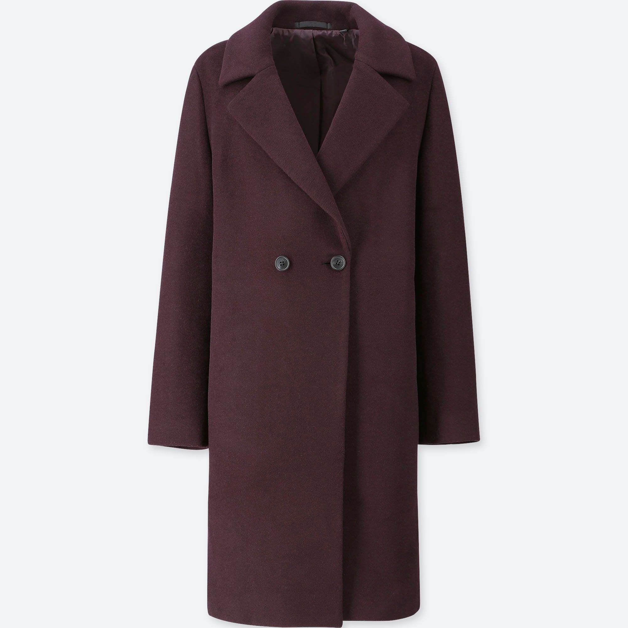 WOMEN LIGHTWEIGHT WOOL-BLEND TAILORED COAT, WINE, medium