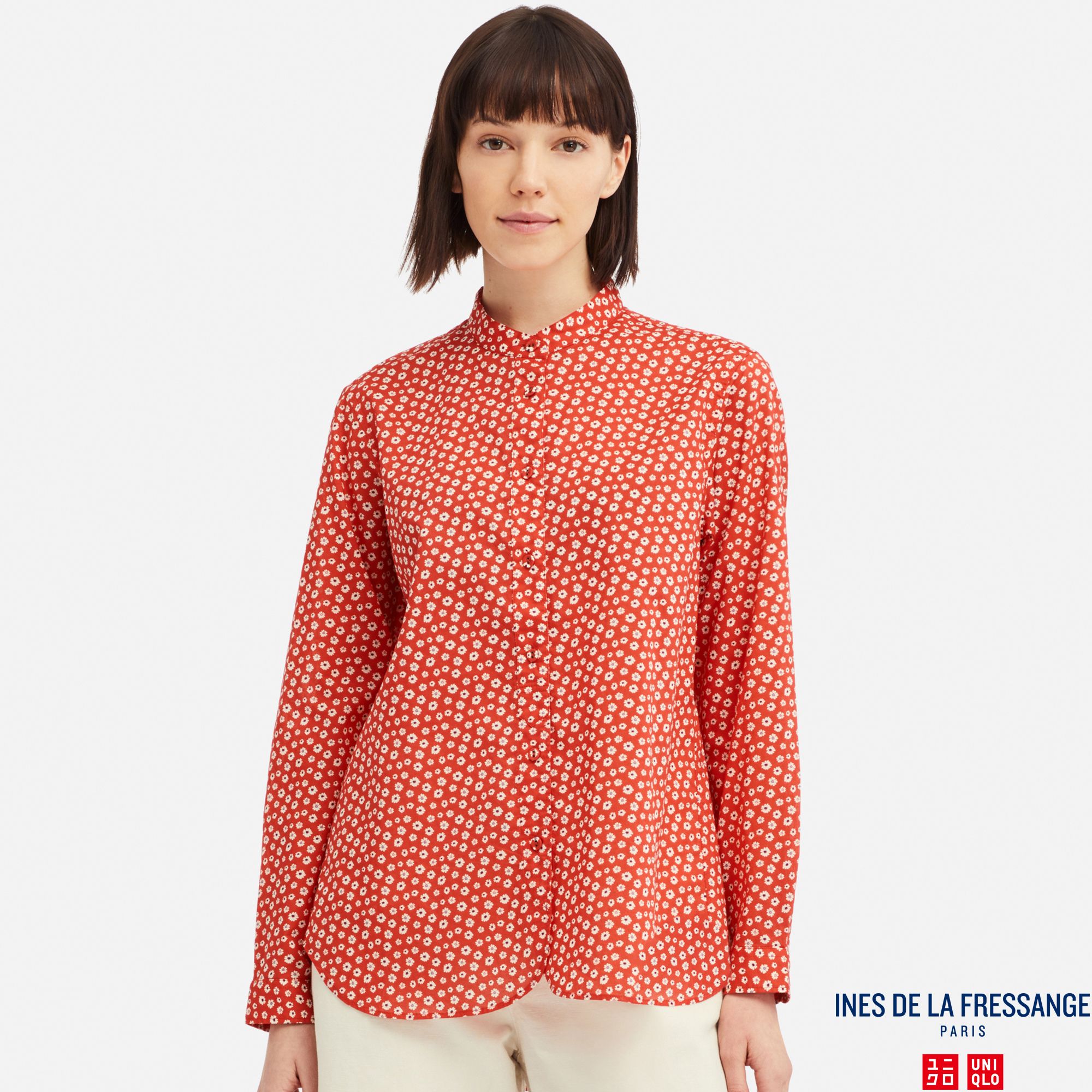 WOMEN INES COTTON LAWN FLOWER PRINT LONG SLEEVED SHIRT