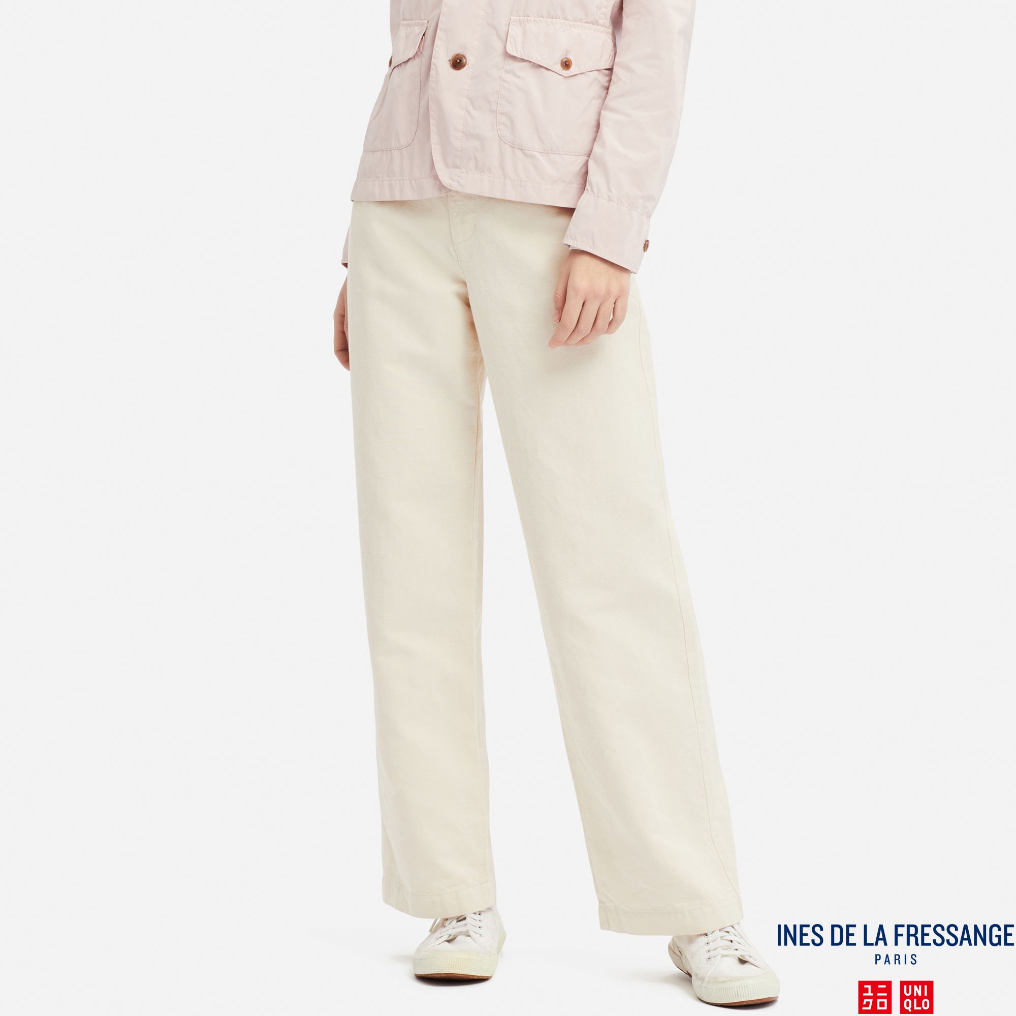 WOMEN INES LINEN COTTON BLEND RELAXED FIT TROUSERS