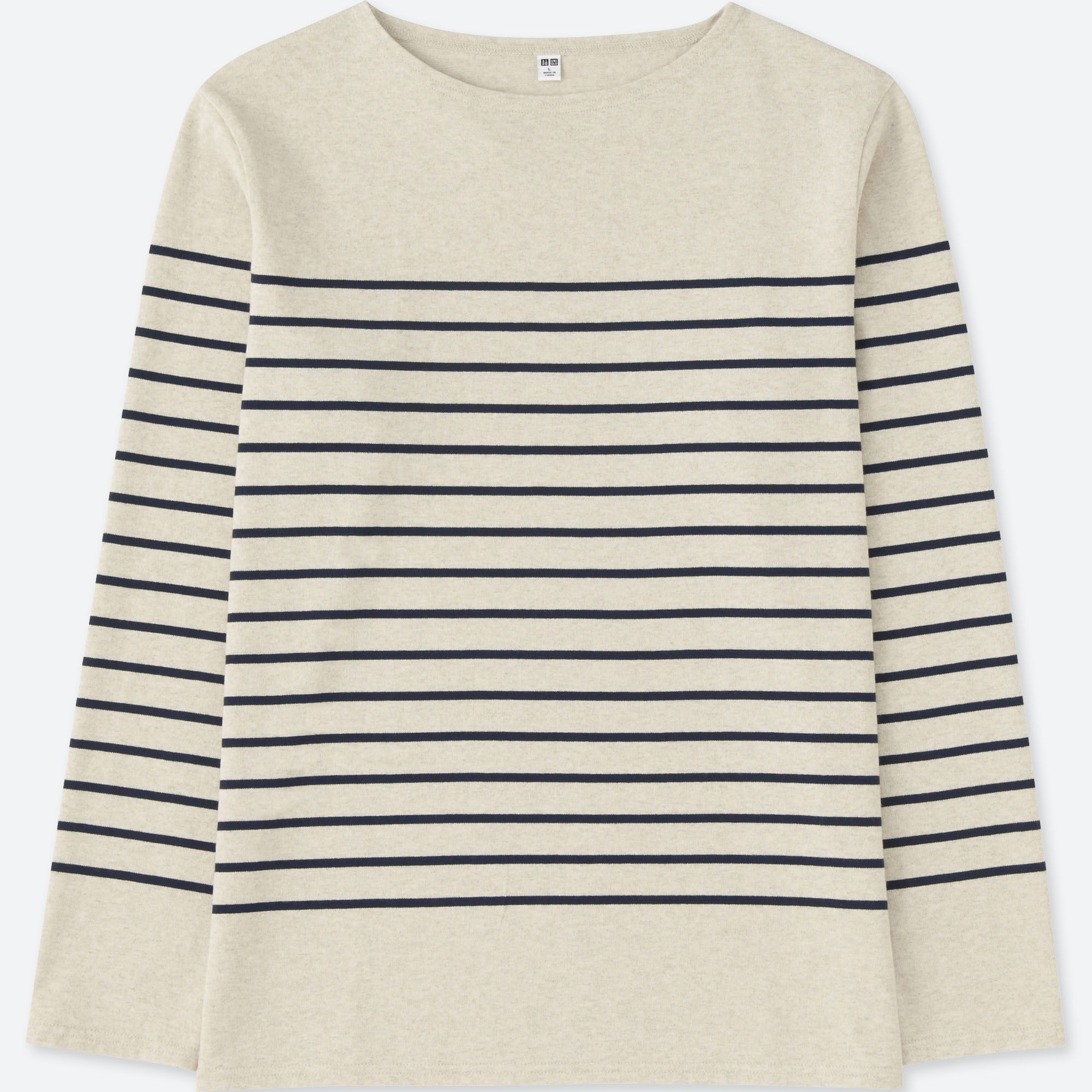 MEN WASHED STRIPED BOAT NECK LONG SLEEVE TSHIRT UNIQLO US