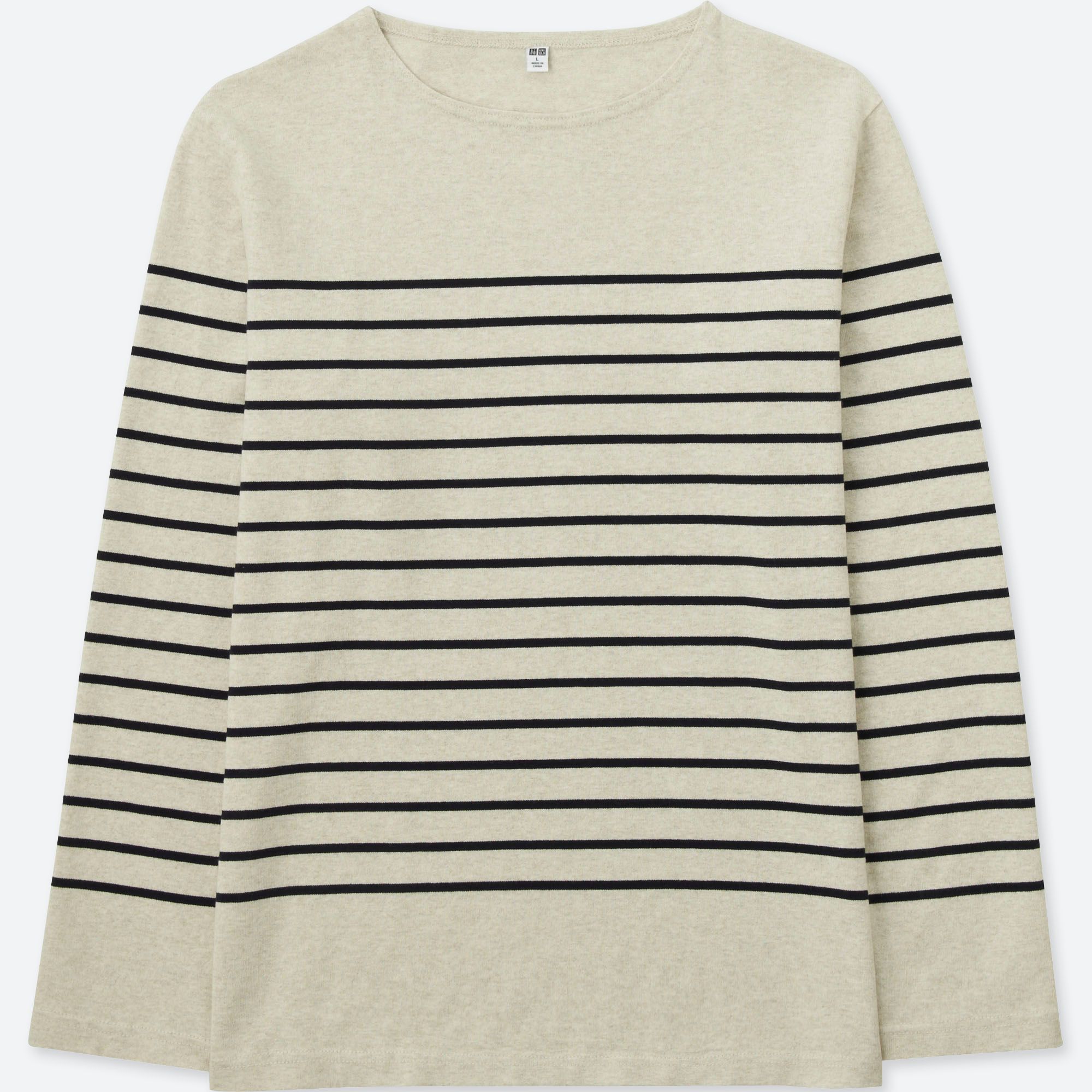 MEN WASHED STRIPED BOAT NECK LONG SLEEVE TSHIRT UNIQLO