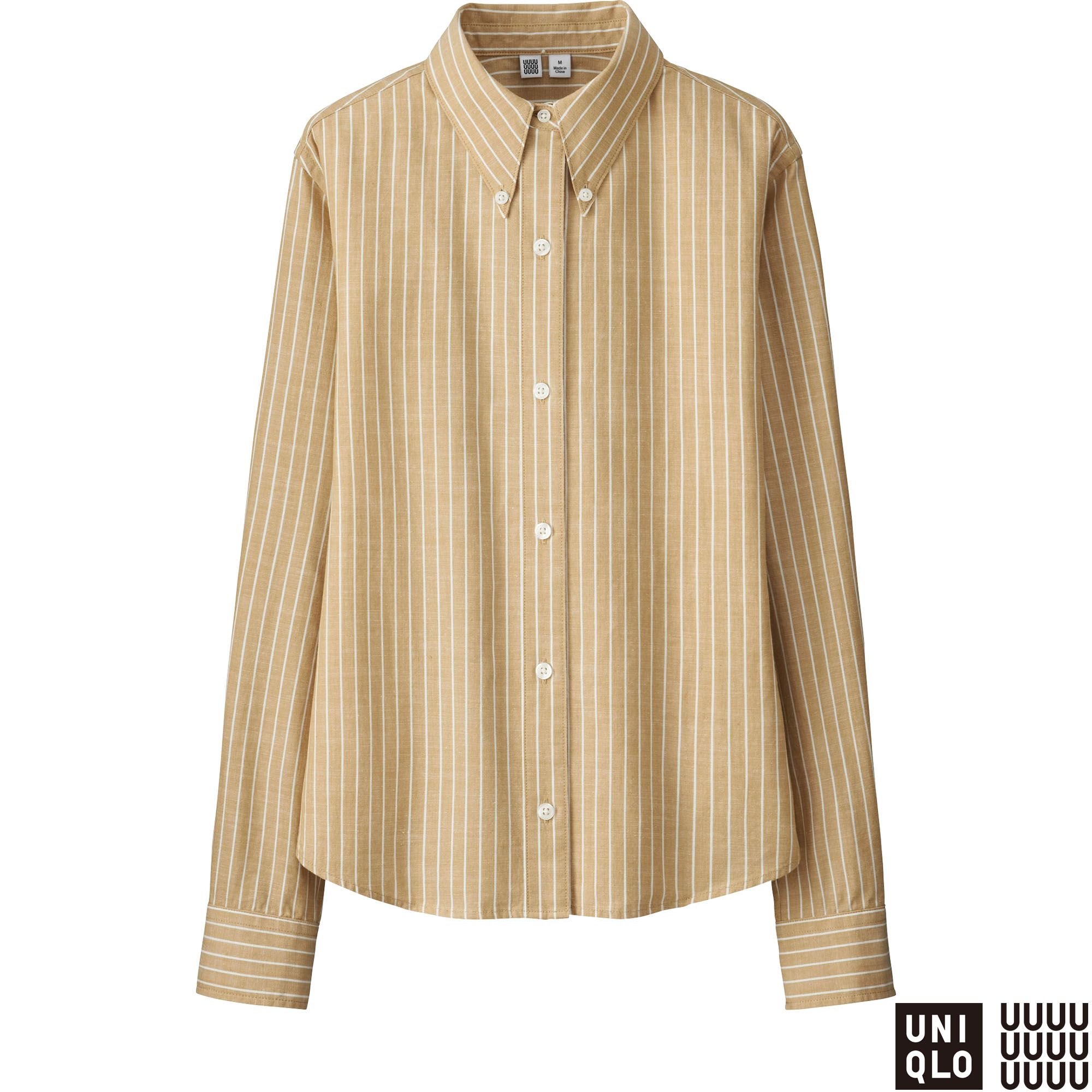 WOMEN U Compact Fit Striped Long Sleeve Shirt | UNIQLO