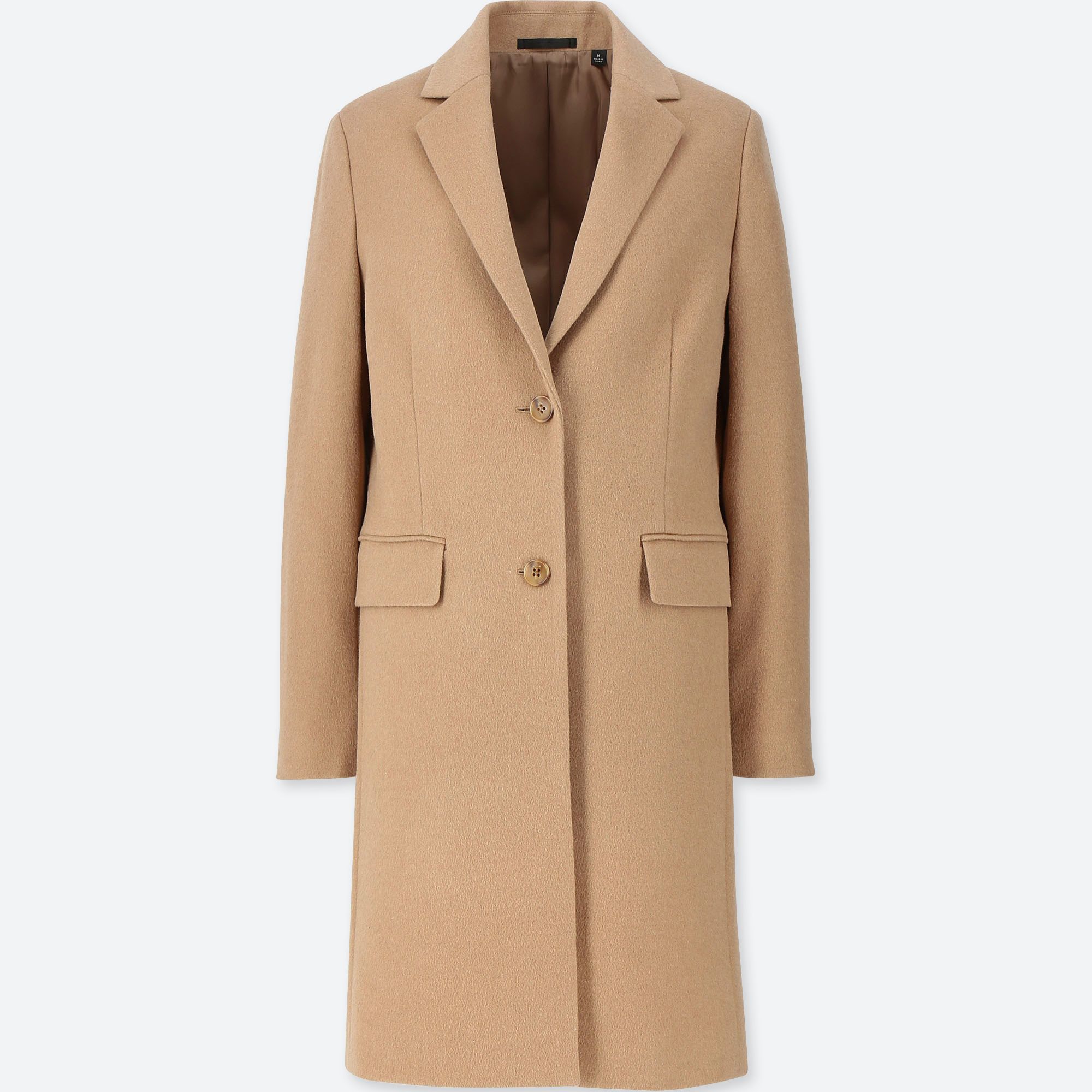 WOMEN CASHMERE BLENDED CHESTER COAT, BEIGE, medium