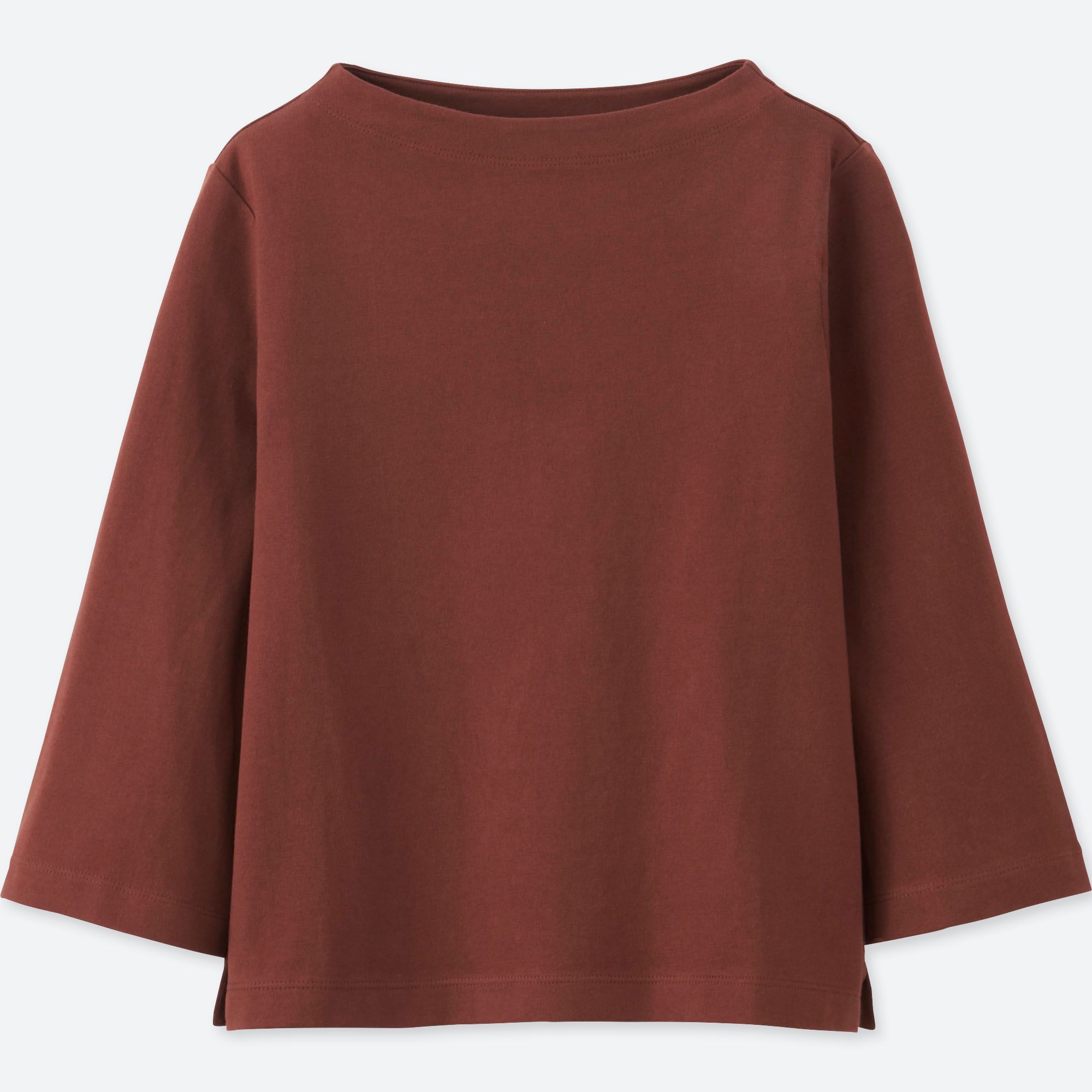 WOMEN MOCK NECK WIDE 3/4 SLEEVE TSHIRT UNIQLO US