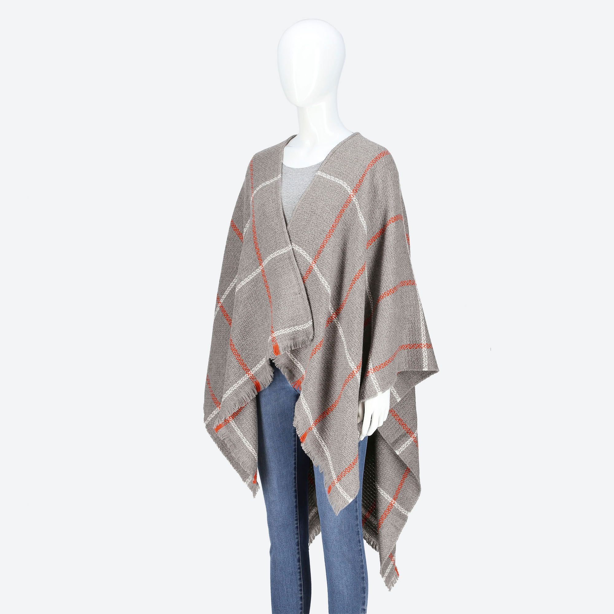 WOMEN TWO WAY WINDOWPANE CHECKED STOLE