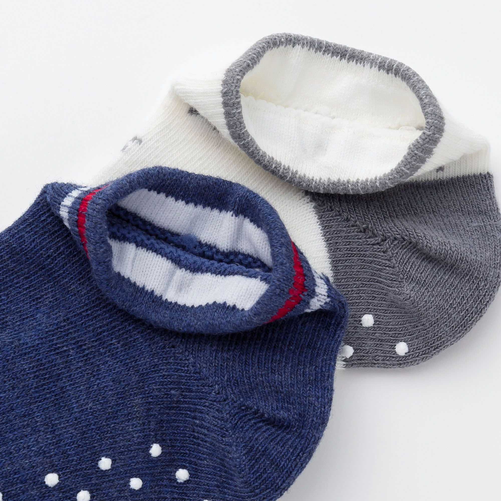 BABY SHORT SOCKS (2 PAIRS), GRAY, small