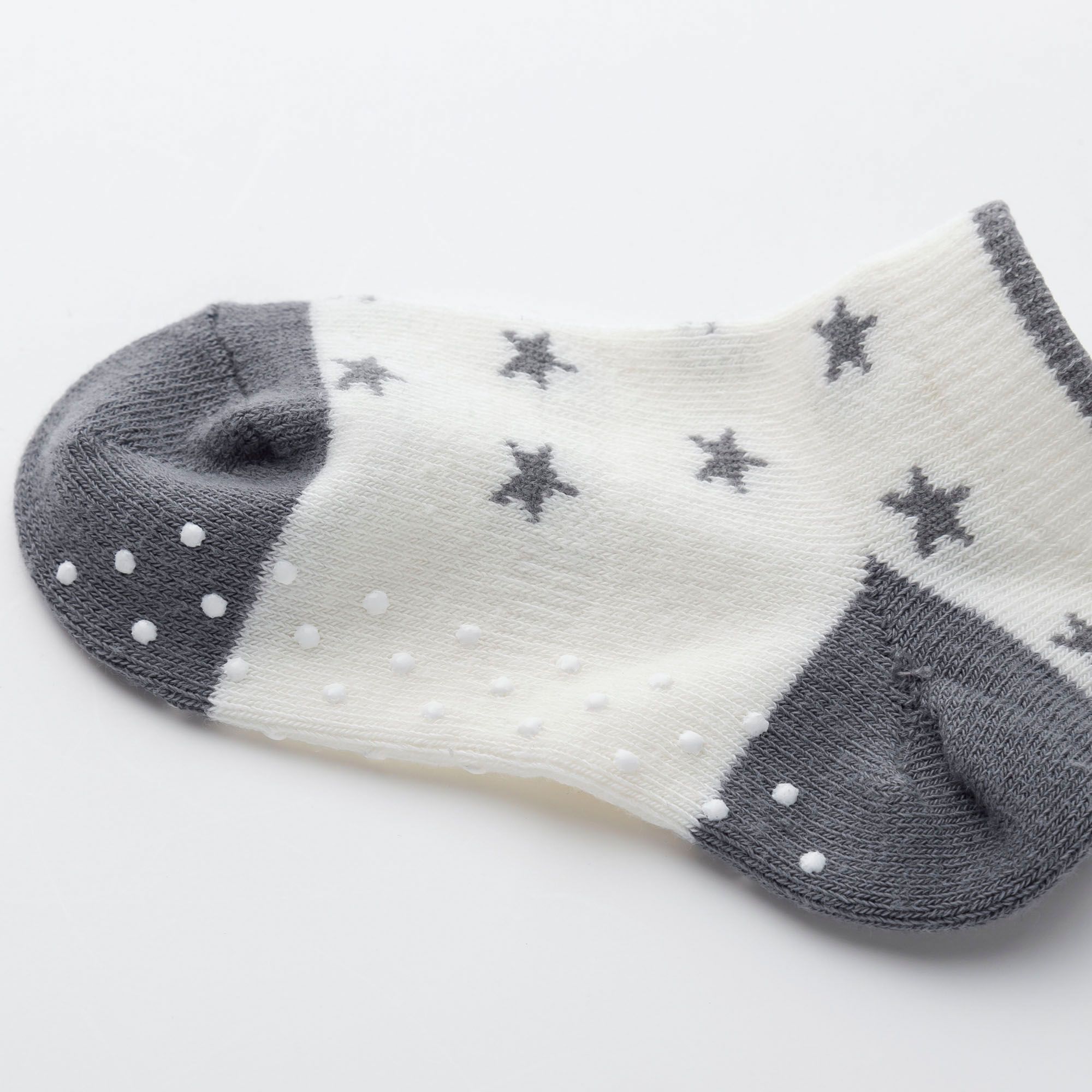 BABY SHORT SOCKS (2 PAIRS), GRAY, small