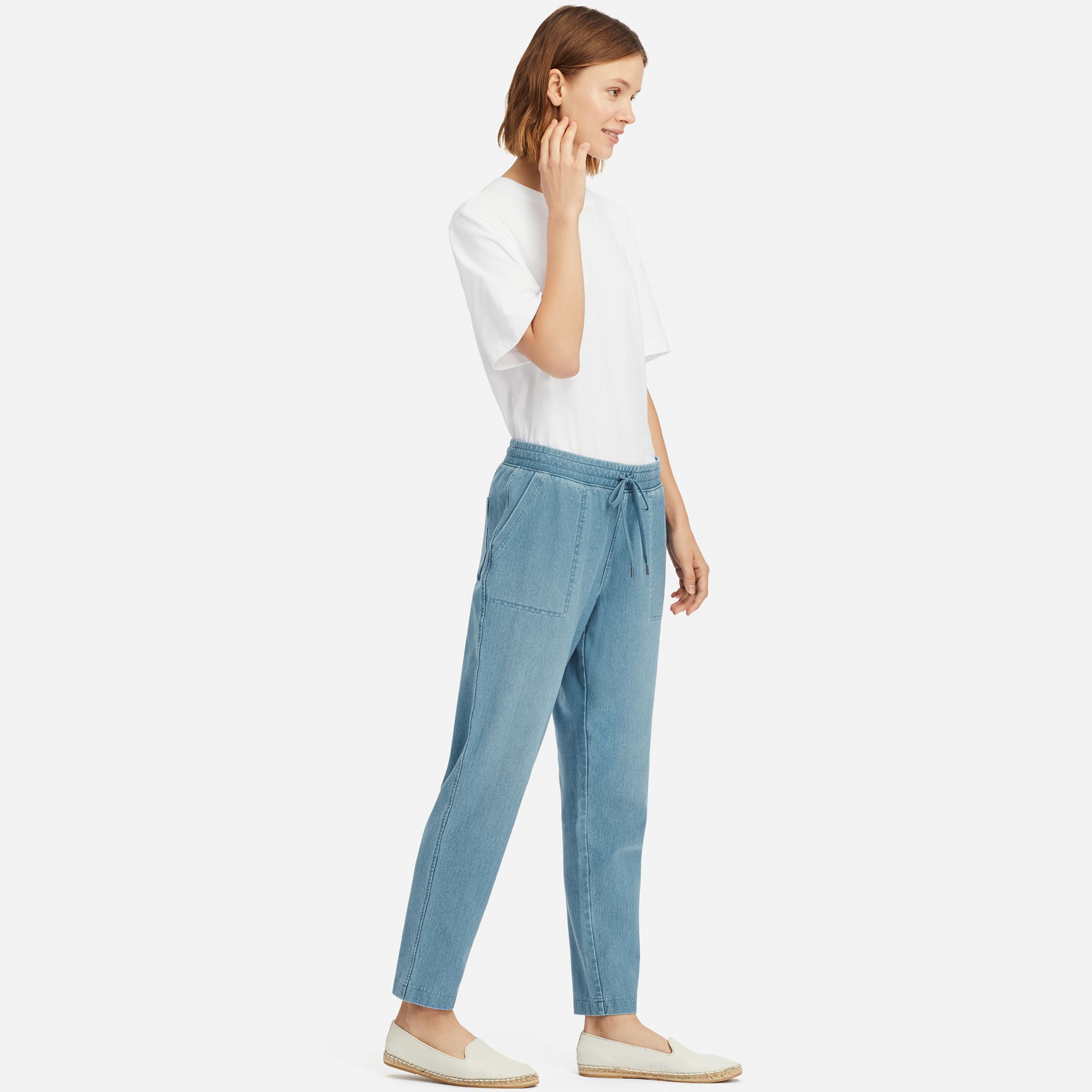 uniqlo denim jersey tapered pants