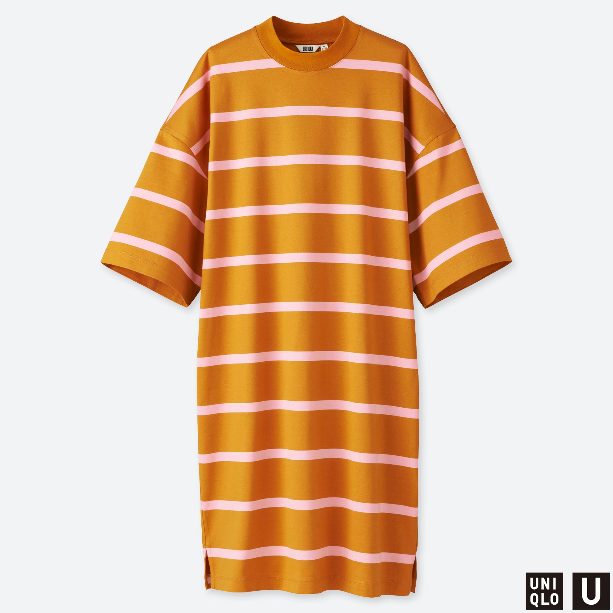WOMEN UNIQLO U OVERSIZED STRIPED HALF SLEEVED T-SHIRT DRESS
