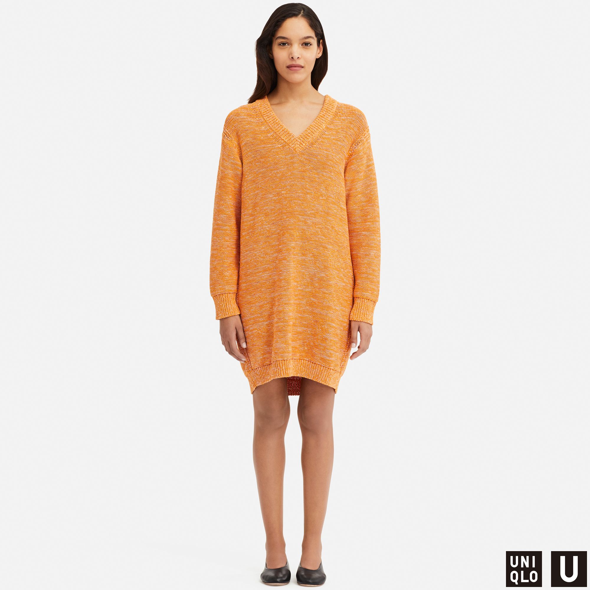 WOMEN UNIQLO U MIXED COLOUR OVERSIZED LONG SLEEVED DRESS