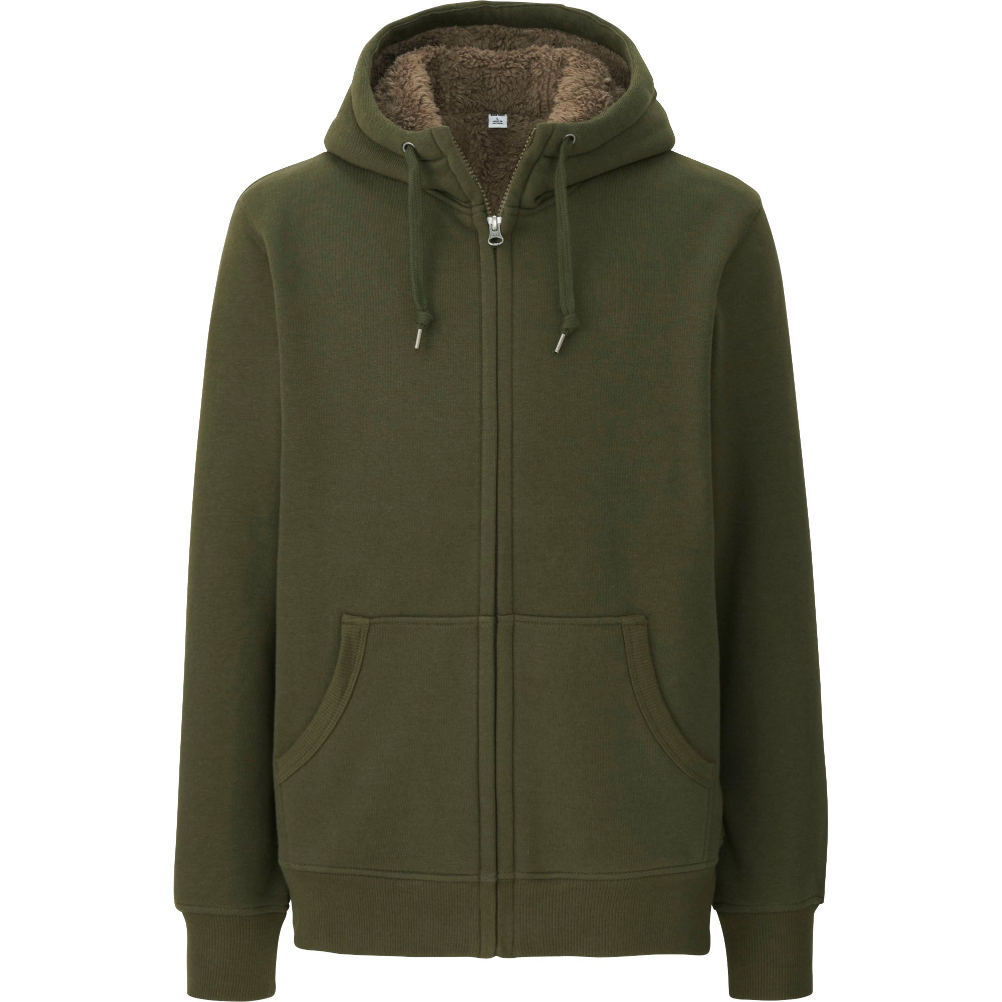 pile lined sweat full zip hoodie