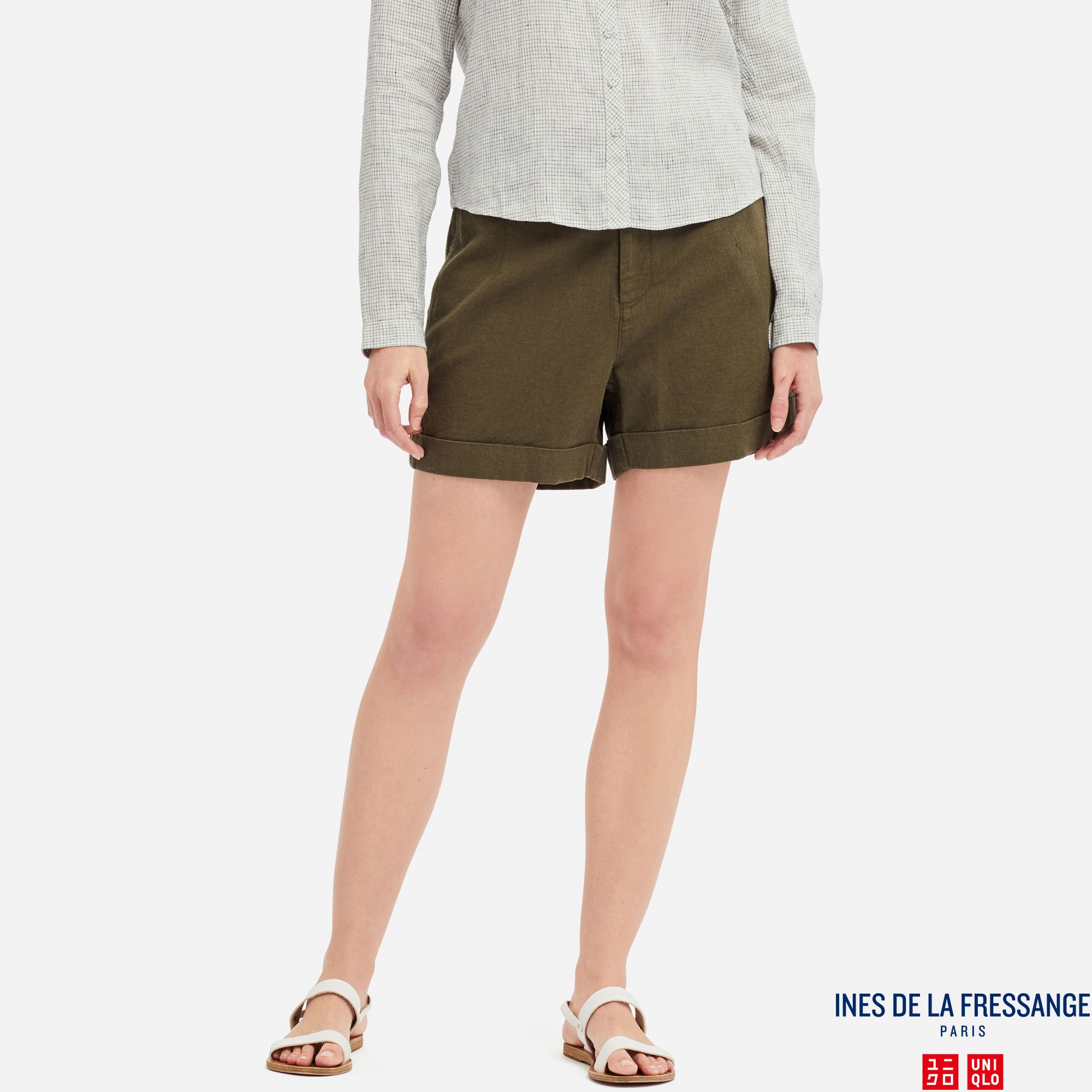 WOMEN INES COTTON LINEN BLEND SHORTS