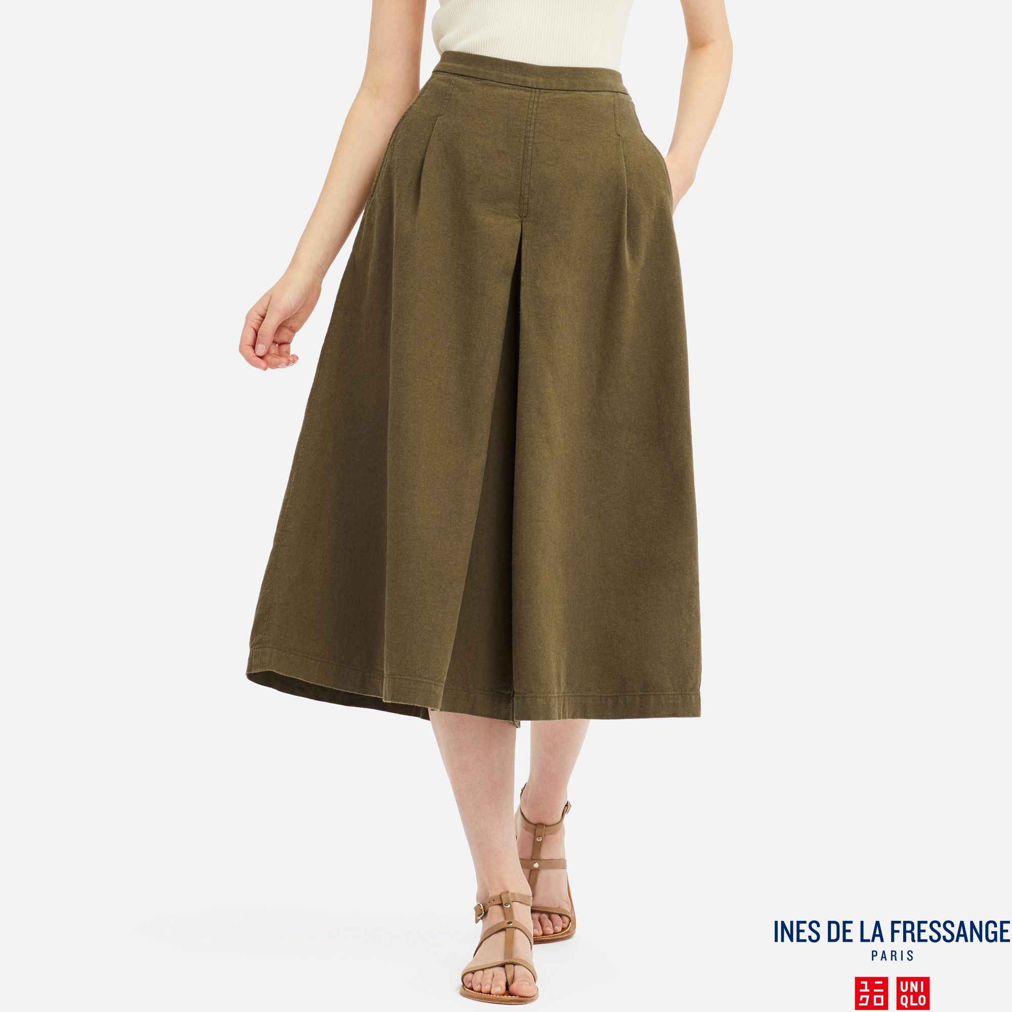 WOMEN INES LINEN COTTON BLEND CULOTTES