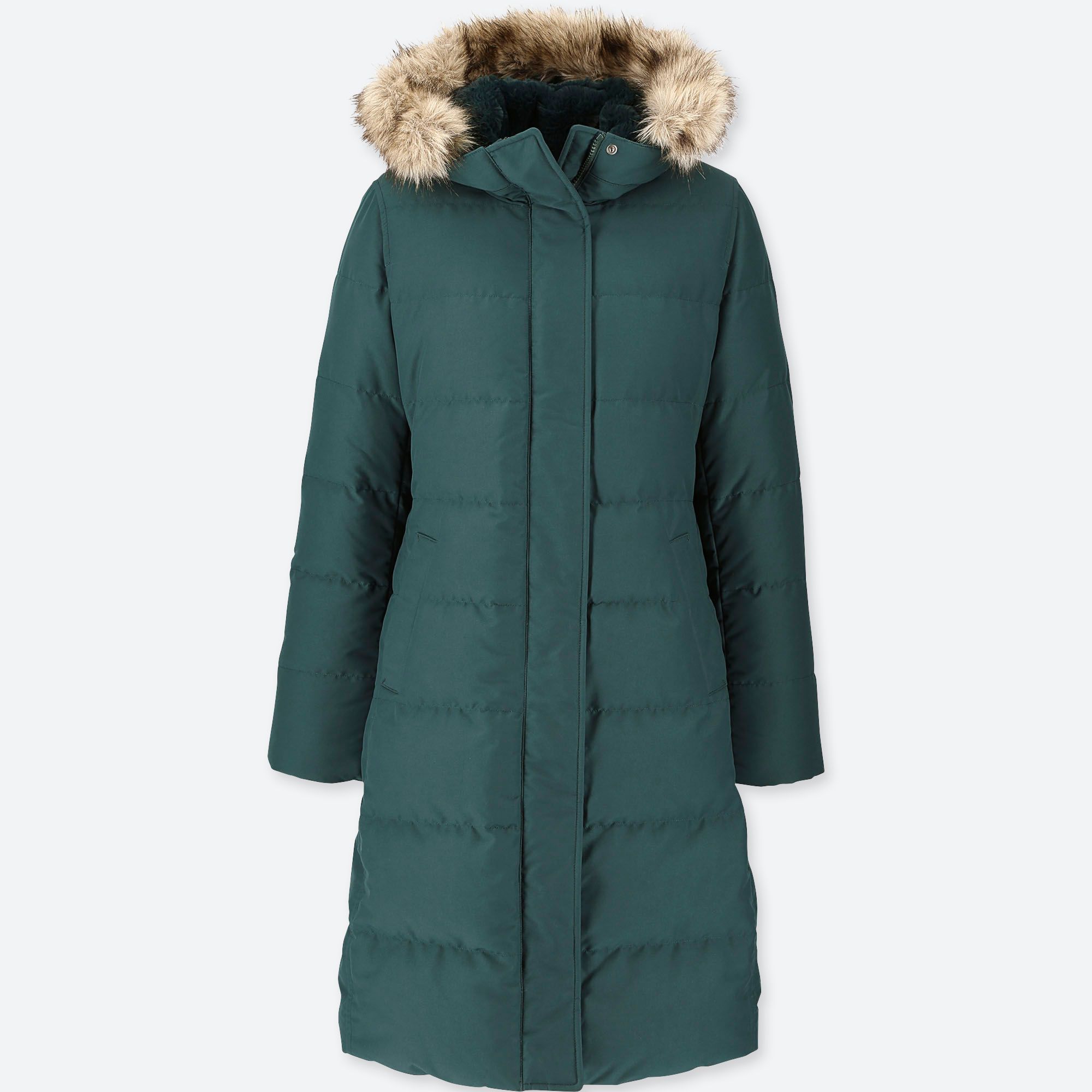 WOMEN ULTRA WARM DOWN LONG COAT (ONLINE EXCLUSIVE), DARK GREEN, medium